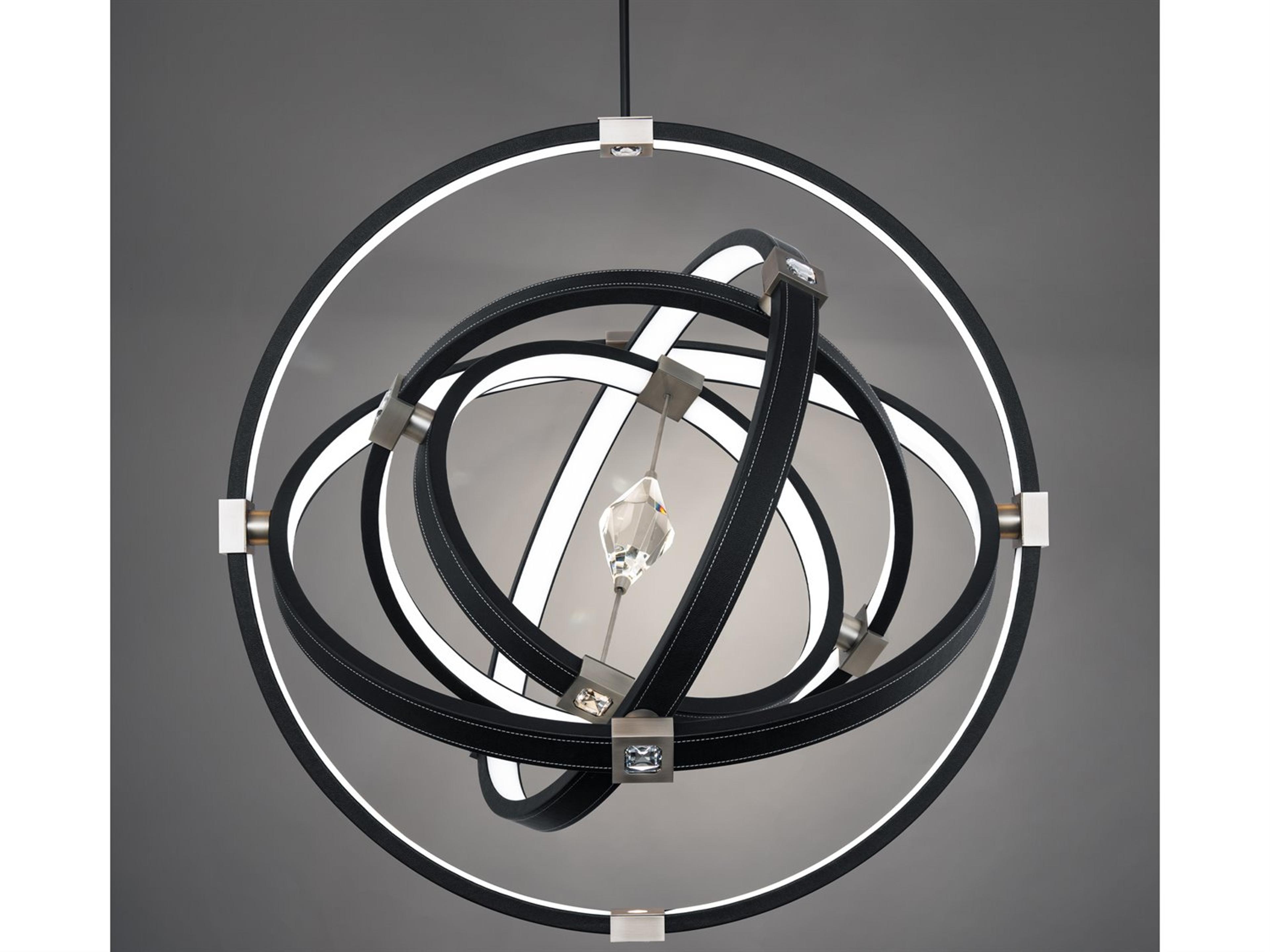 Schonbek Atomic 5-Light Black Geometric Round Pendant