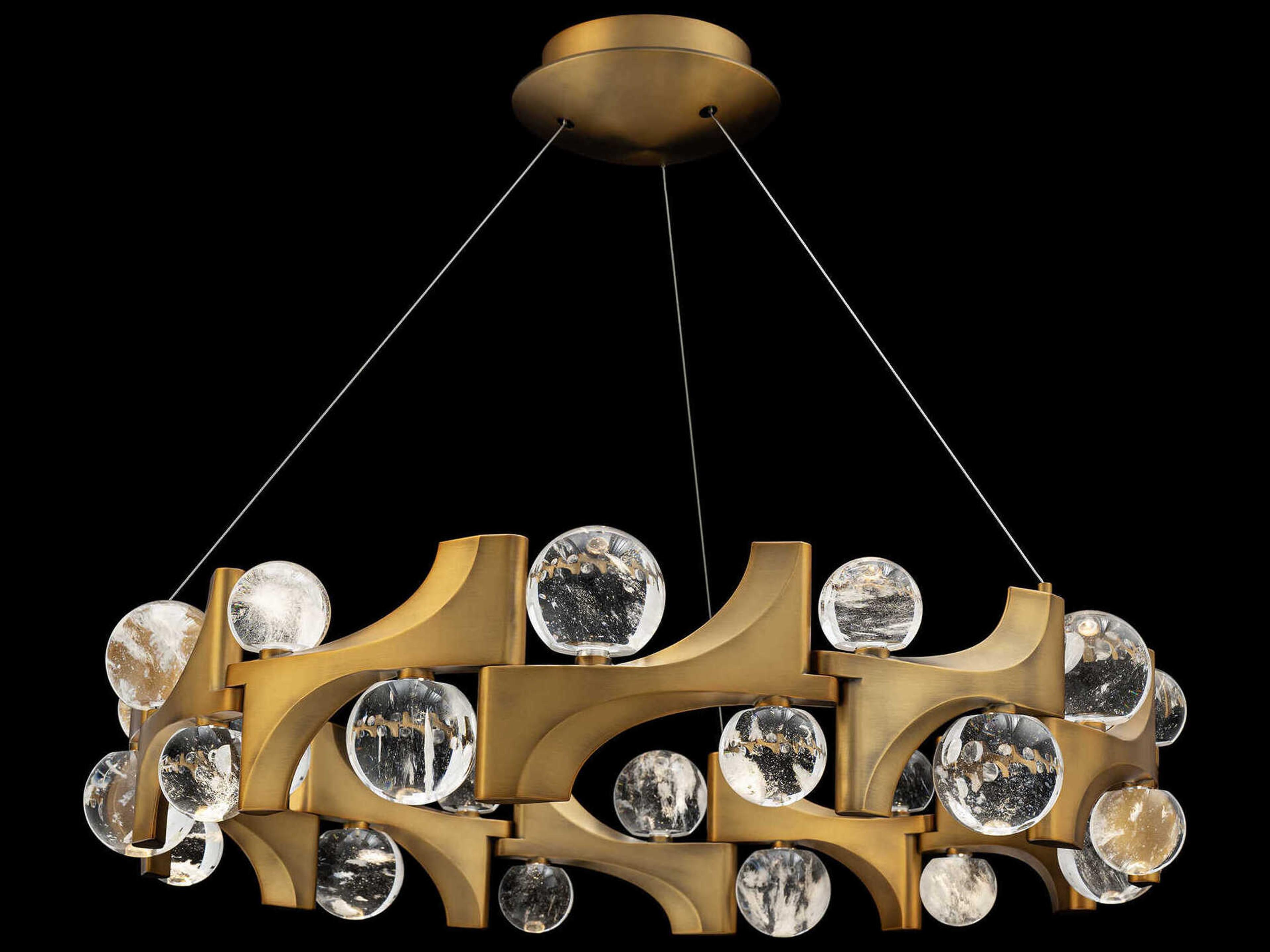 Amorina Aged Brass Round Pendant