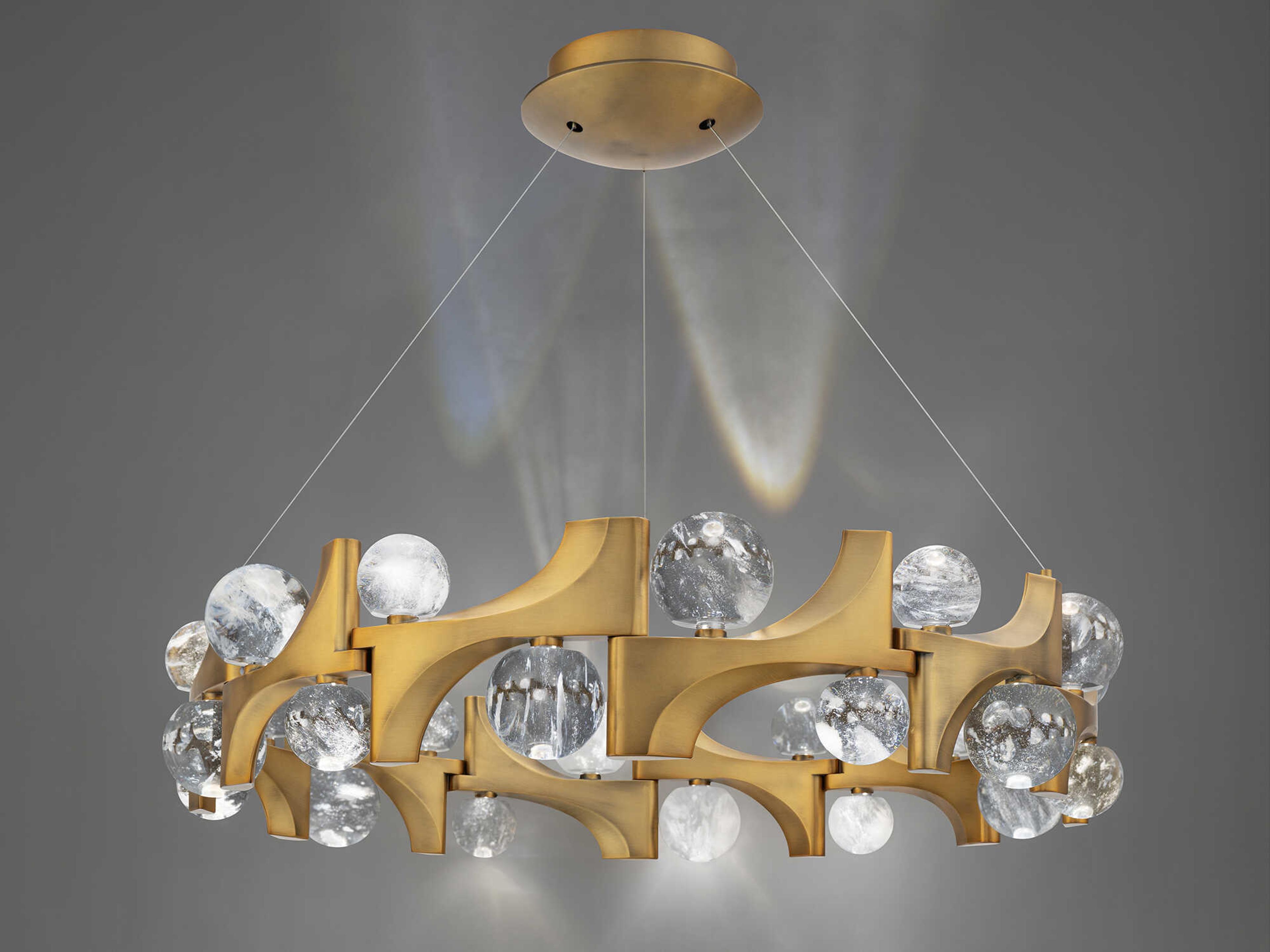 Schonbek Amorina Aged Brass Round Pendant