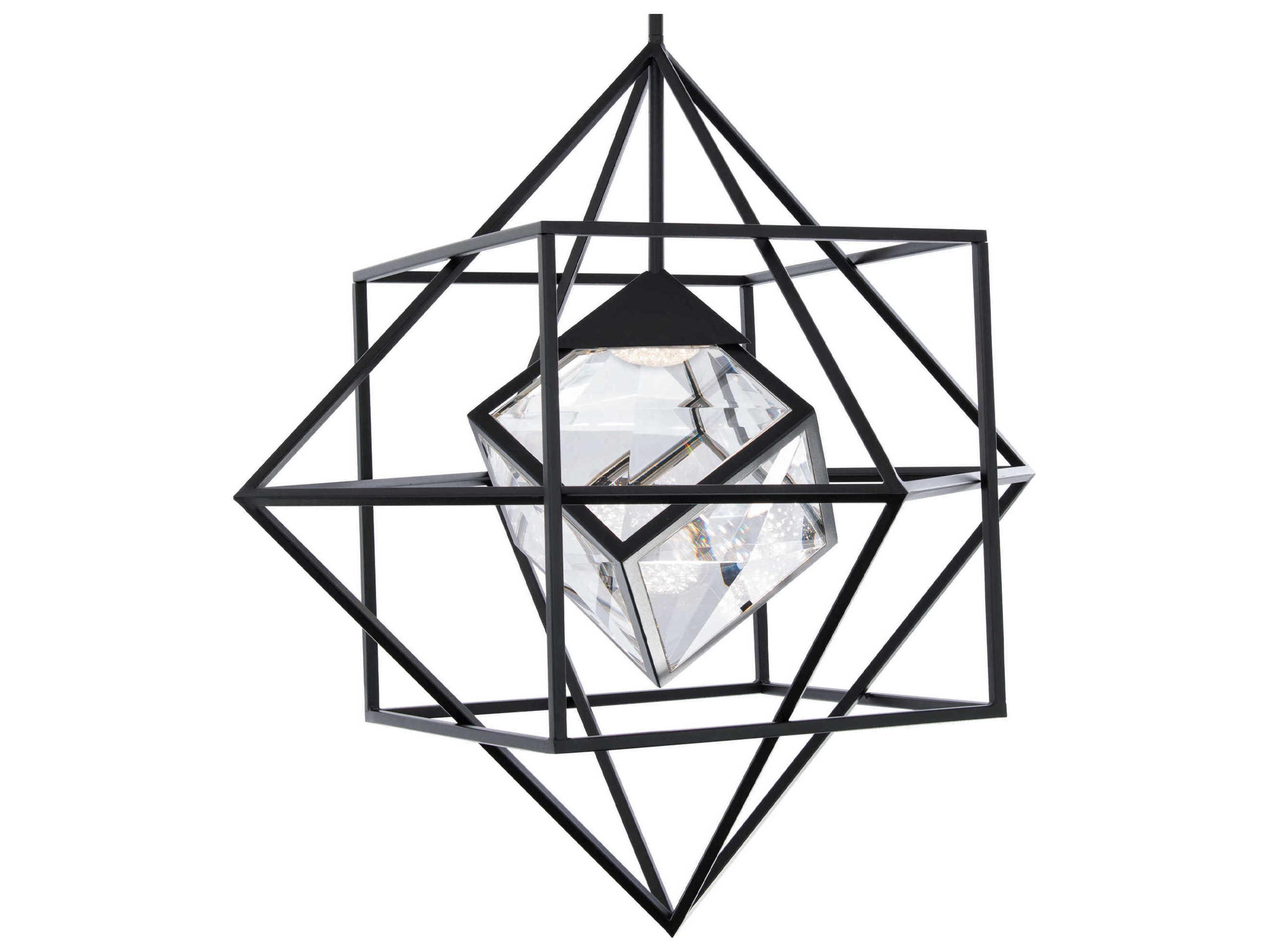 Heracles 1-Light Black Geometric Pendant