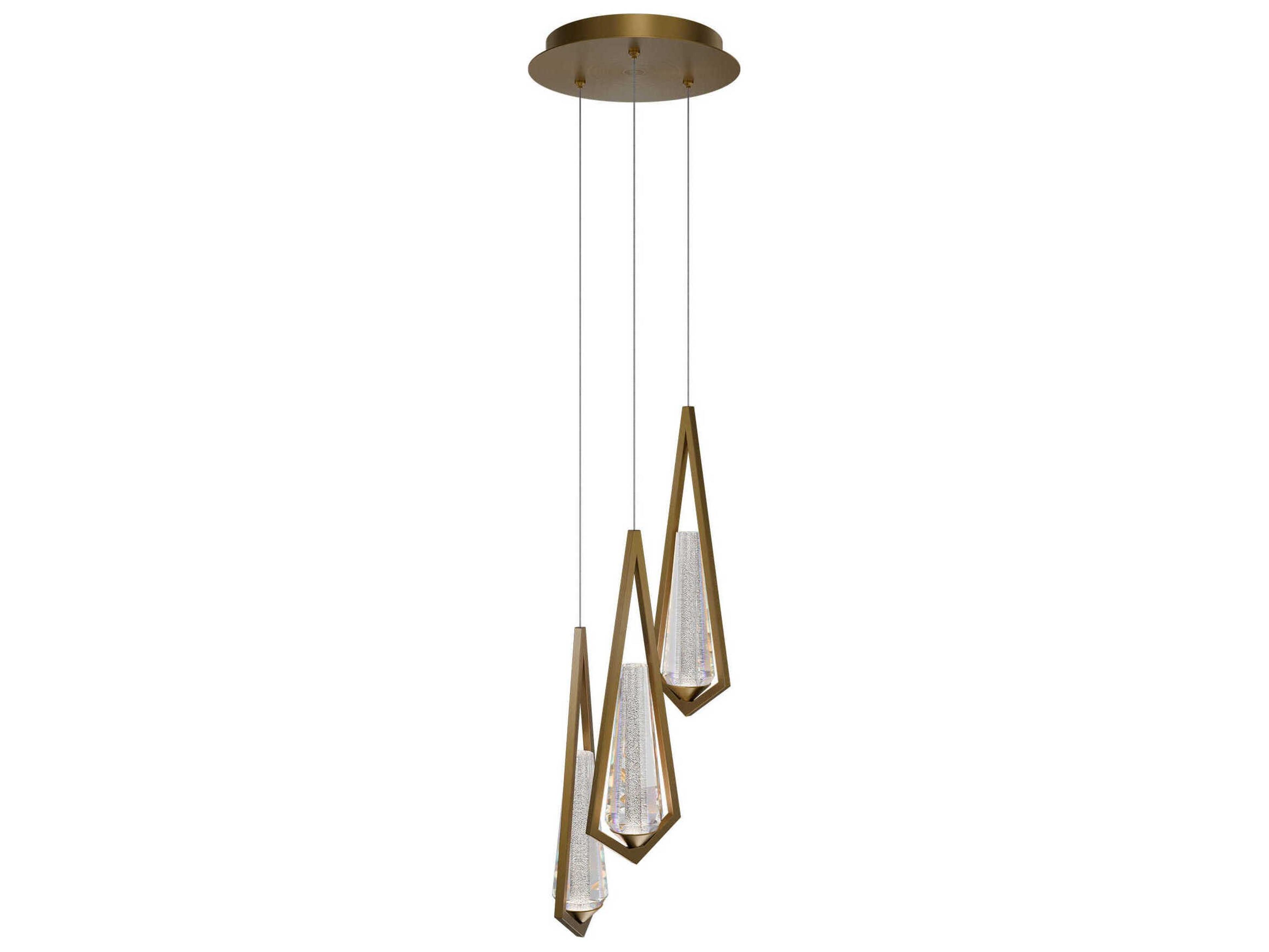 Devotion 3-Light Aged Brass Mini Pendant