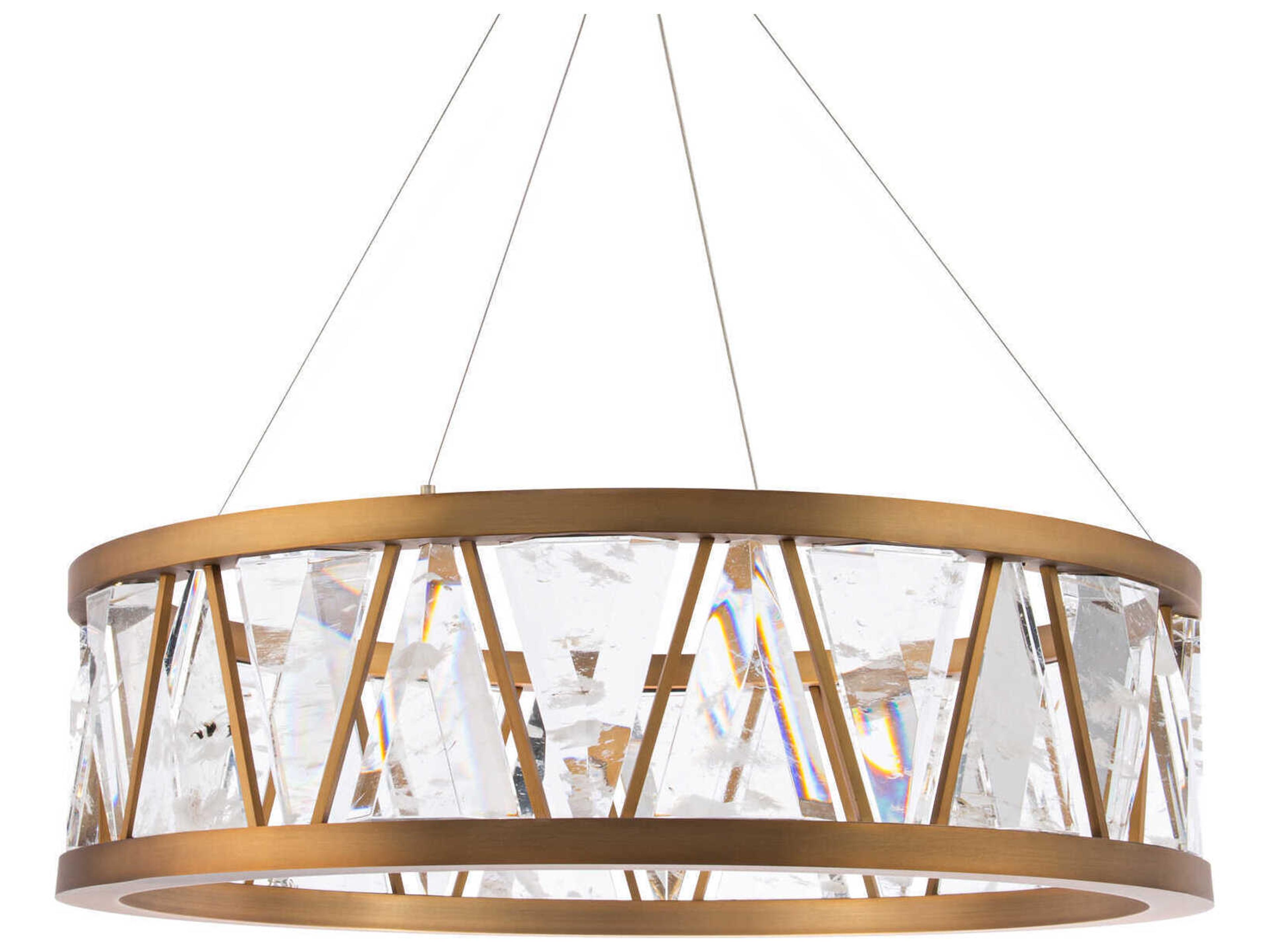 Corinth 1-Light Aged Brass Round Pendant