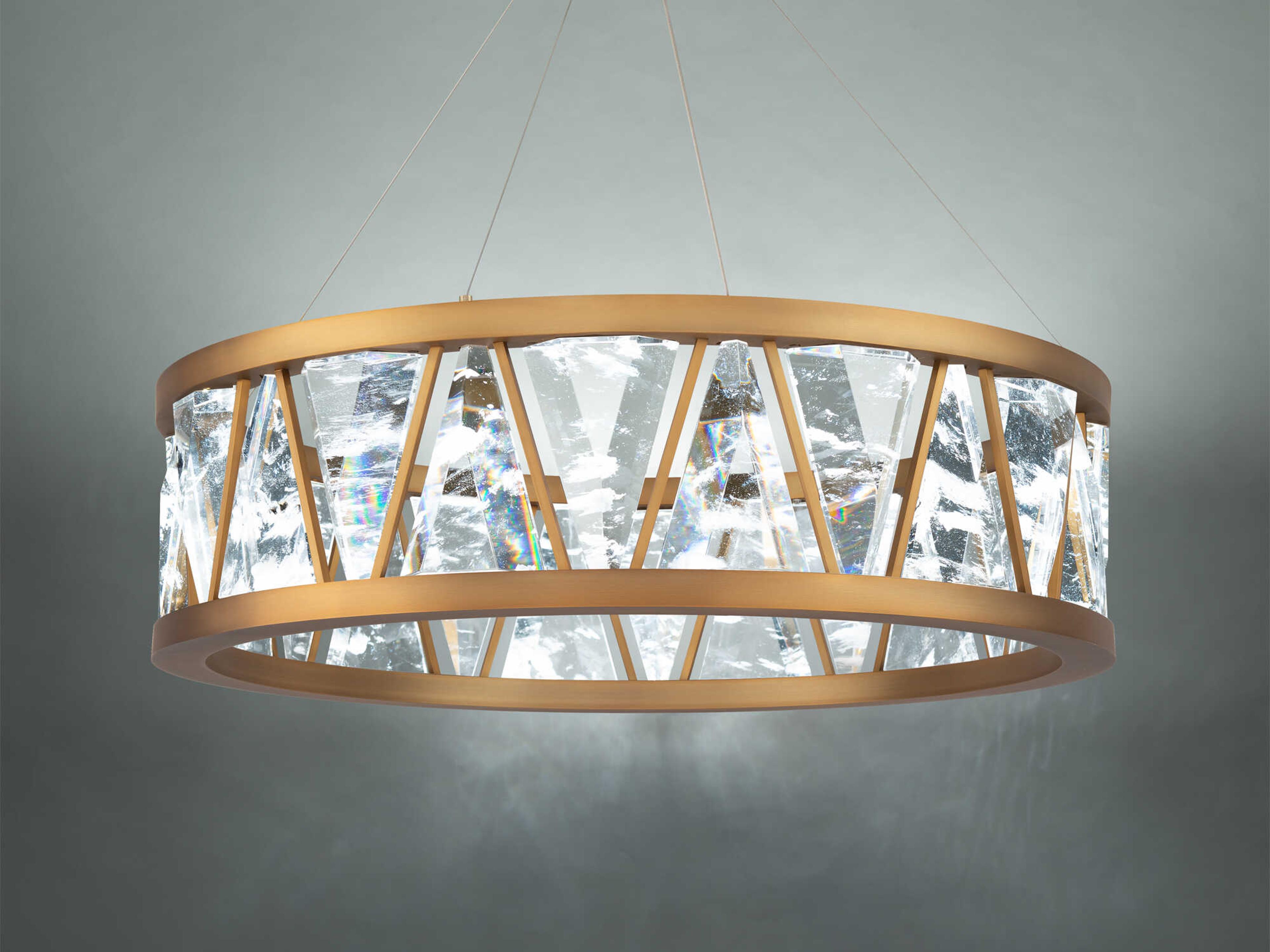 Schonbek Corinth 1-Light Aged Brass Round Pendant