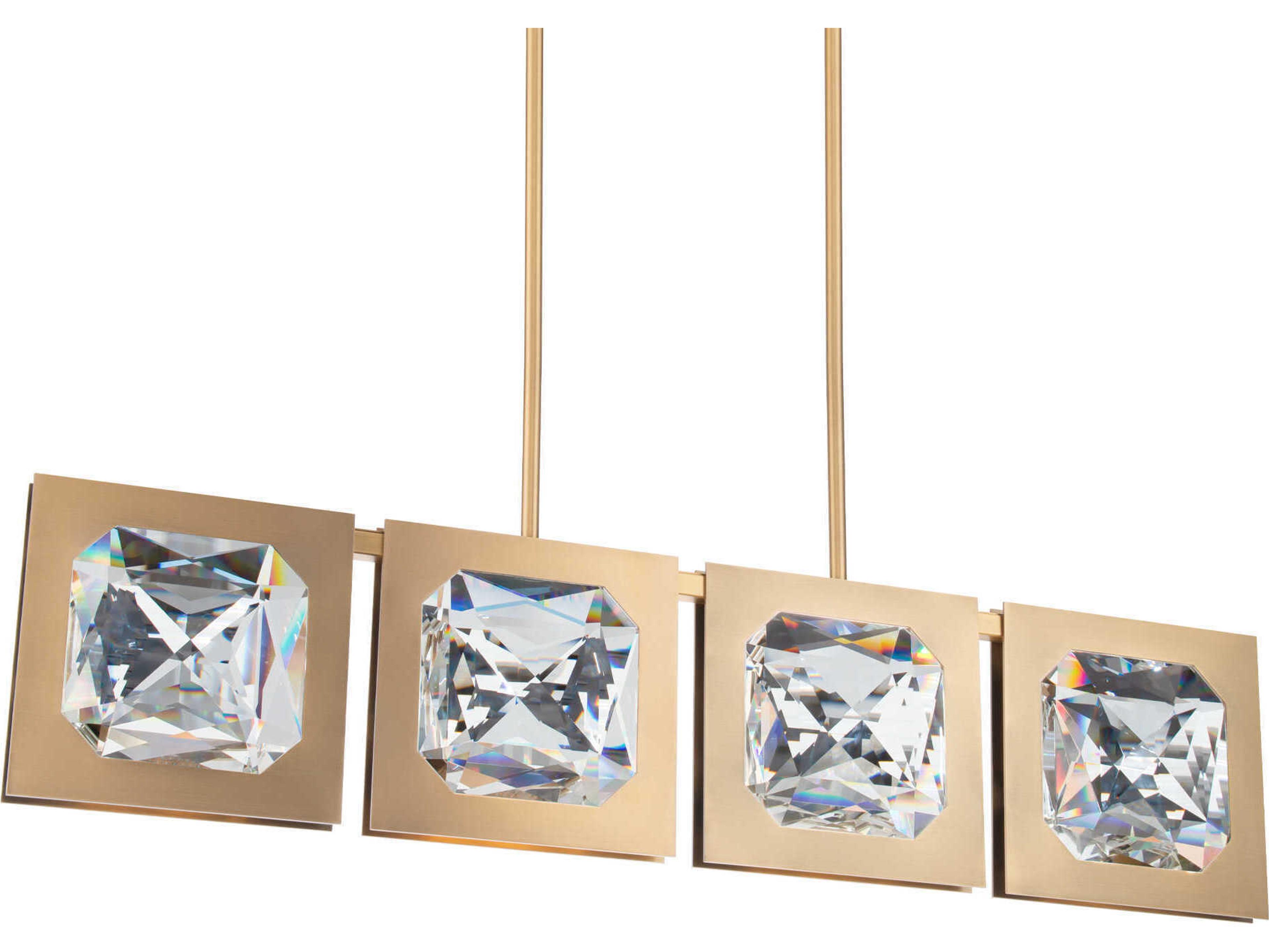 Schonbek Enchante 4-Light Aged Brass Linear Island Pendant