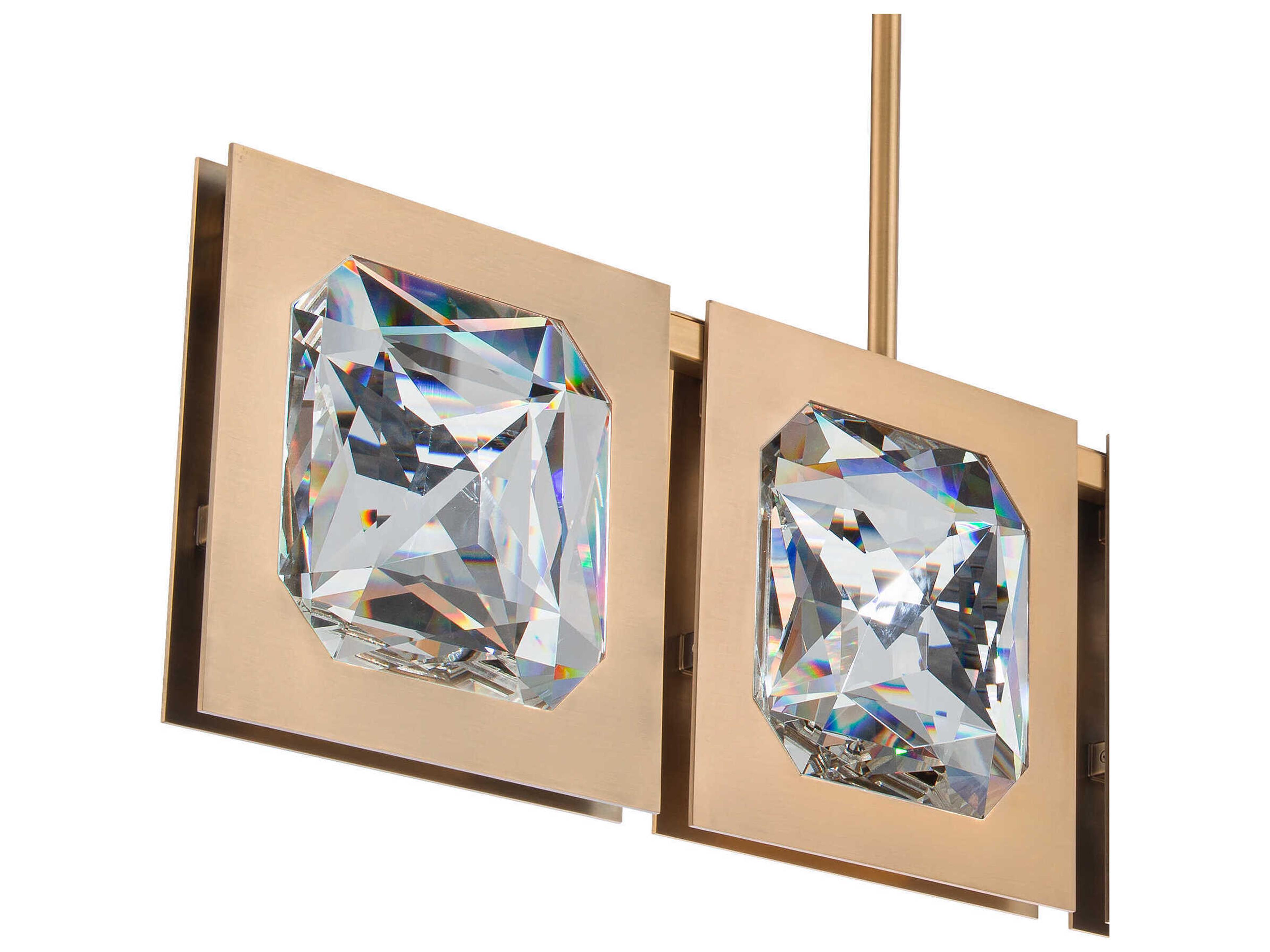 Schonbek Enchante 4-Light Aged Brass Linear Island Pendant