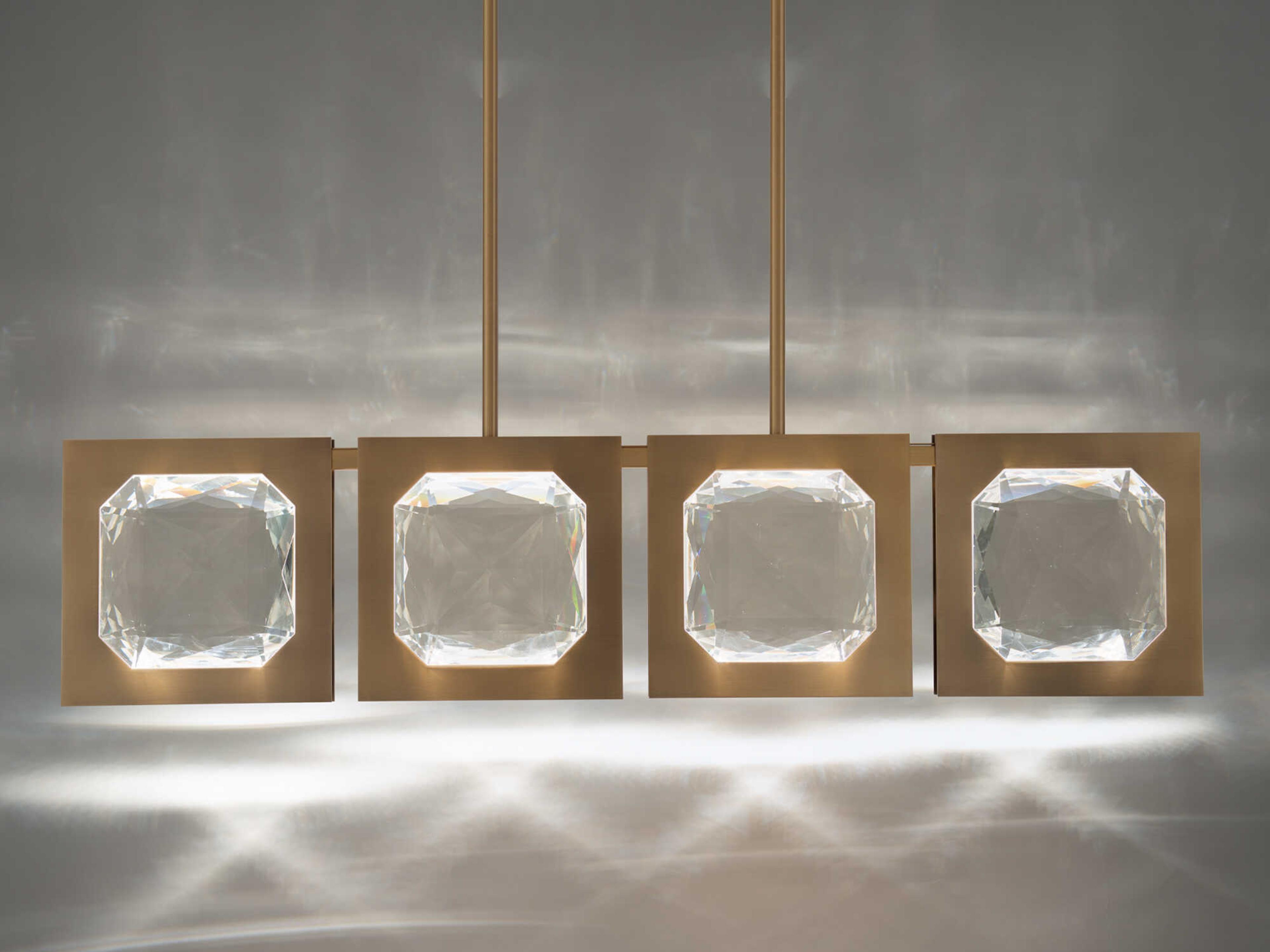 Schonbek Enchante 4-Light Aged Brass Linear Island Pendant