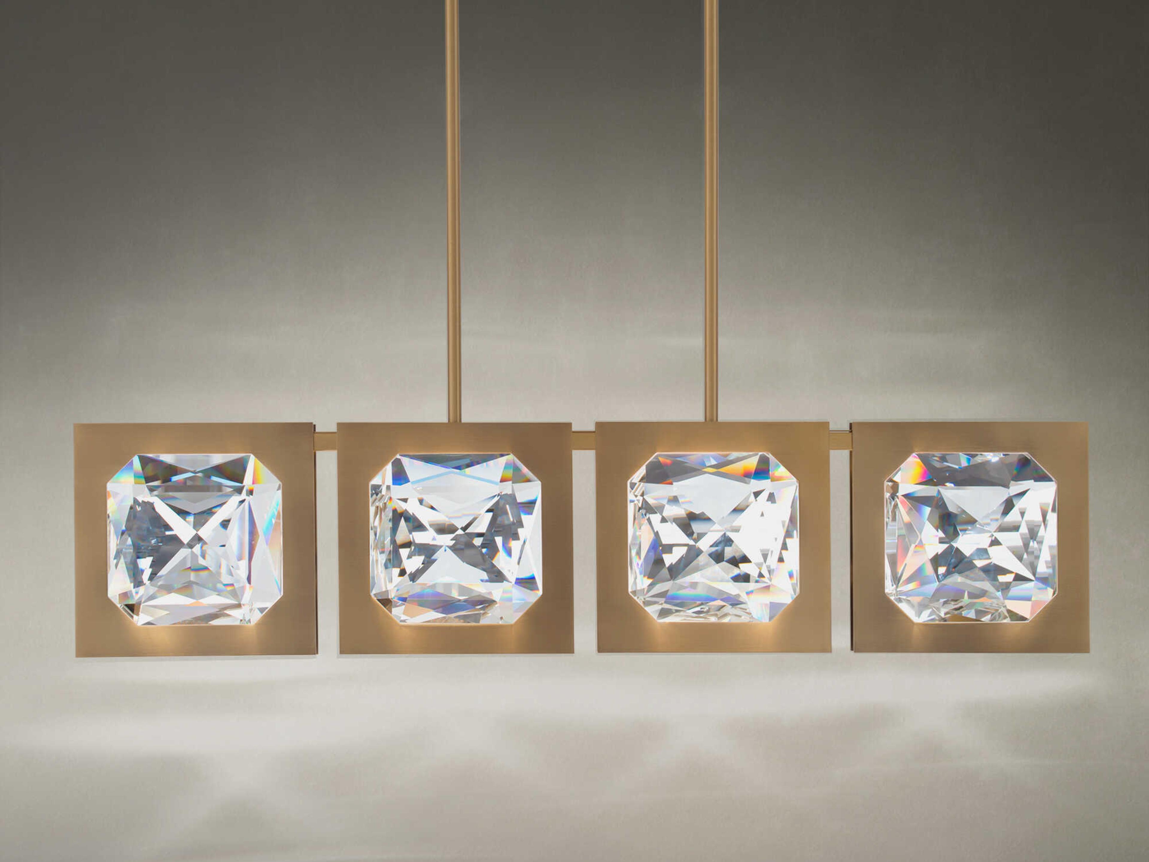 Schonbek Enchante 4-Light Aged Brass Linear Island Pendant