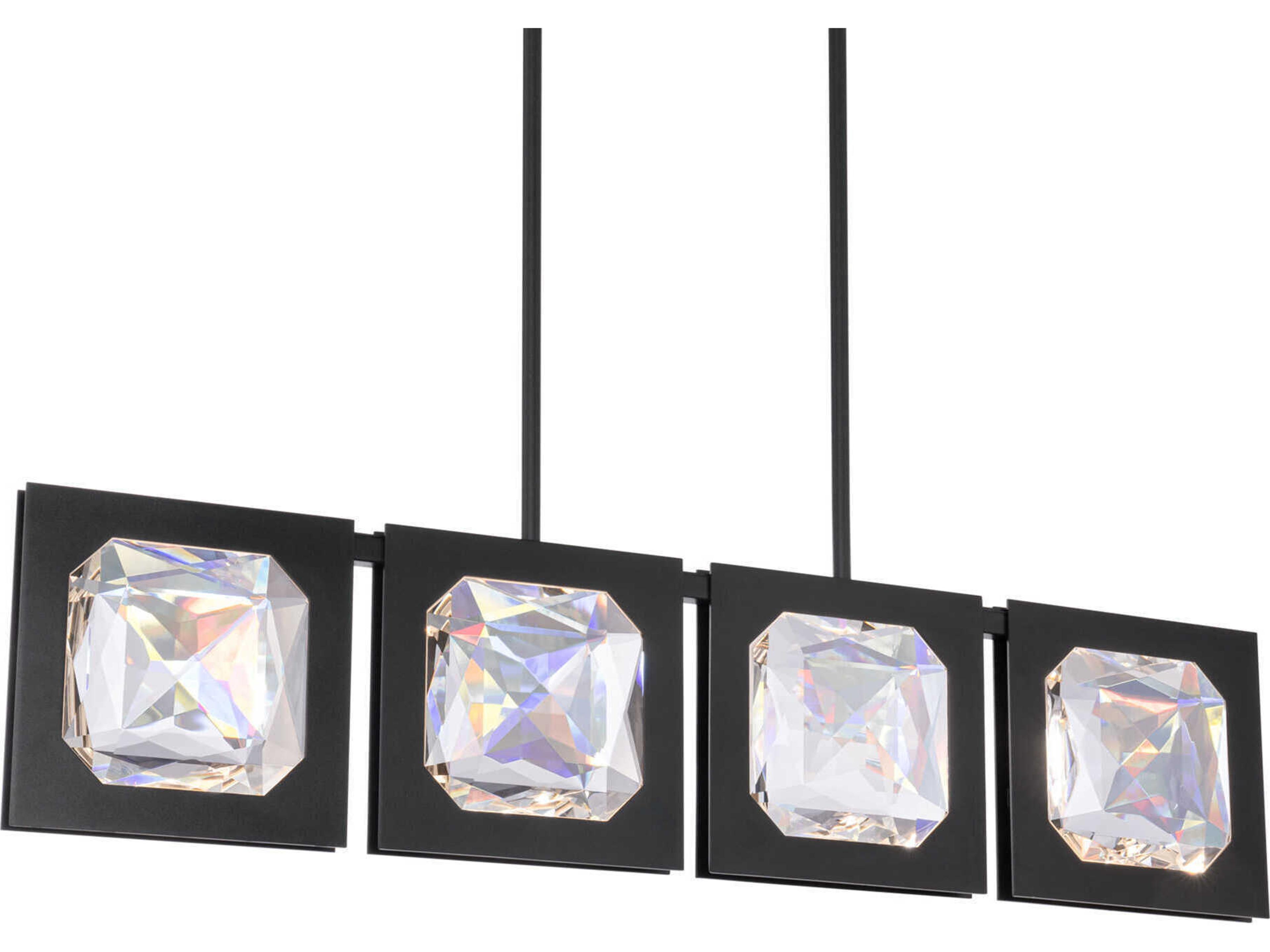 Enchante 4-Light Black Linear Island Pendant