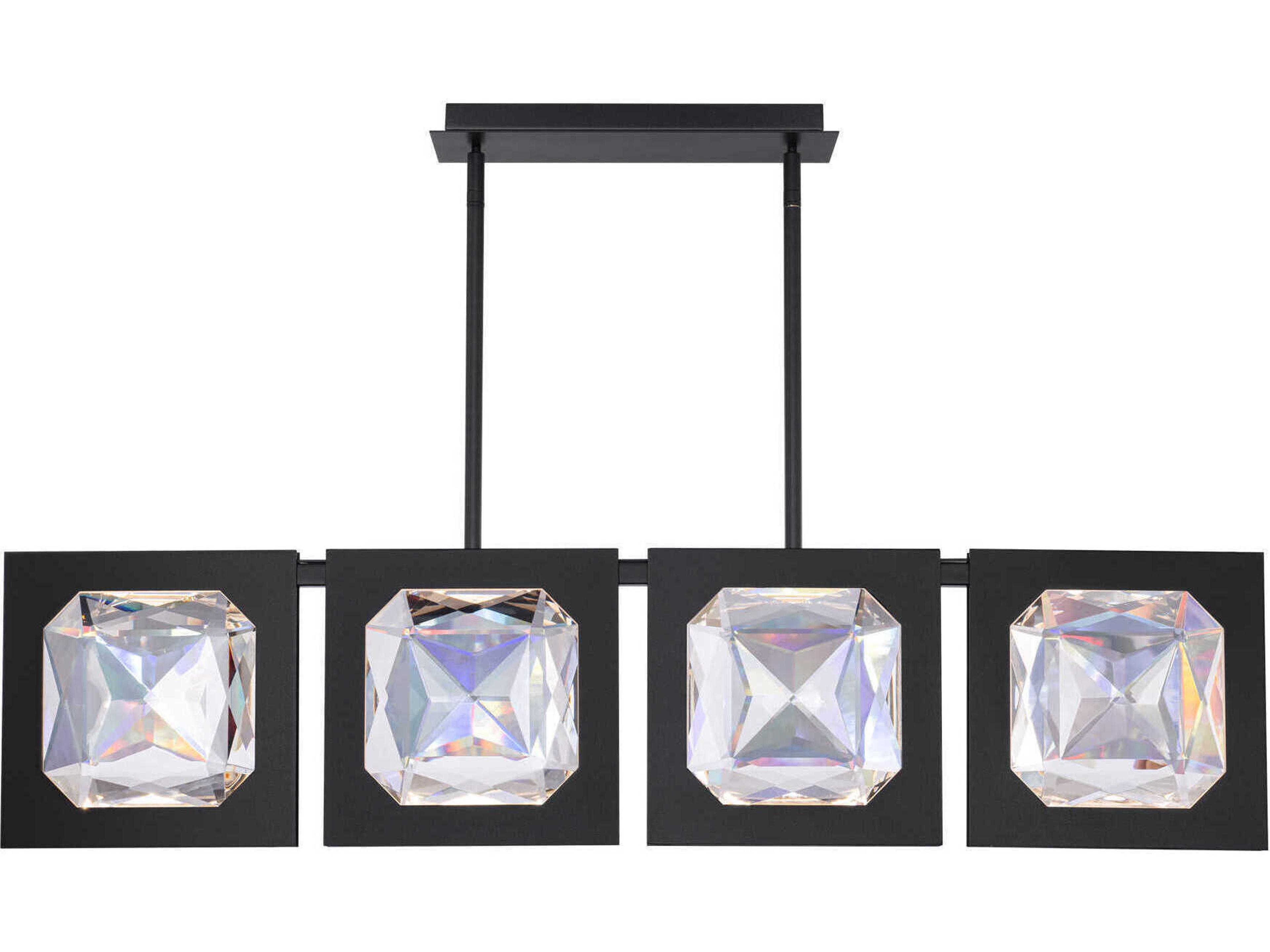 Schonbek Enchante 4-Light Black Linear Island Pendant