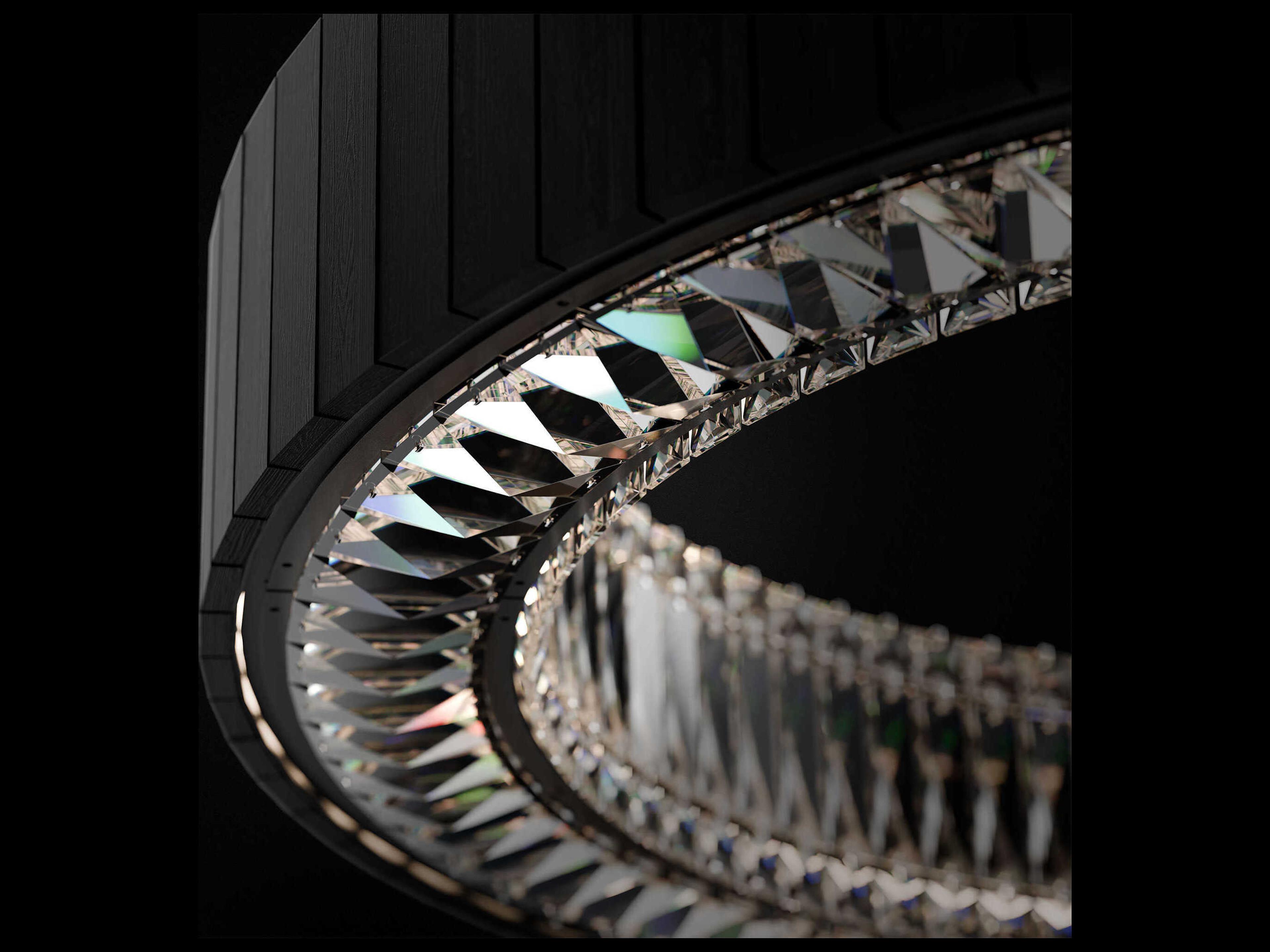 Schonbek Andean Charcoal Oak Black Round Pendant