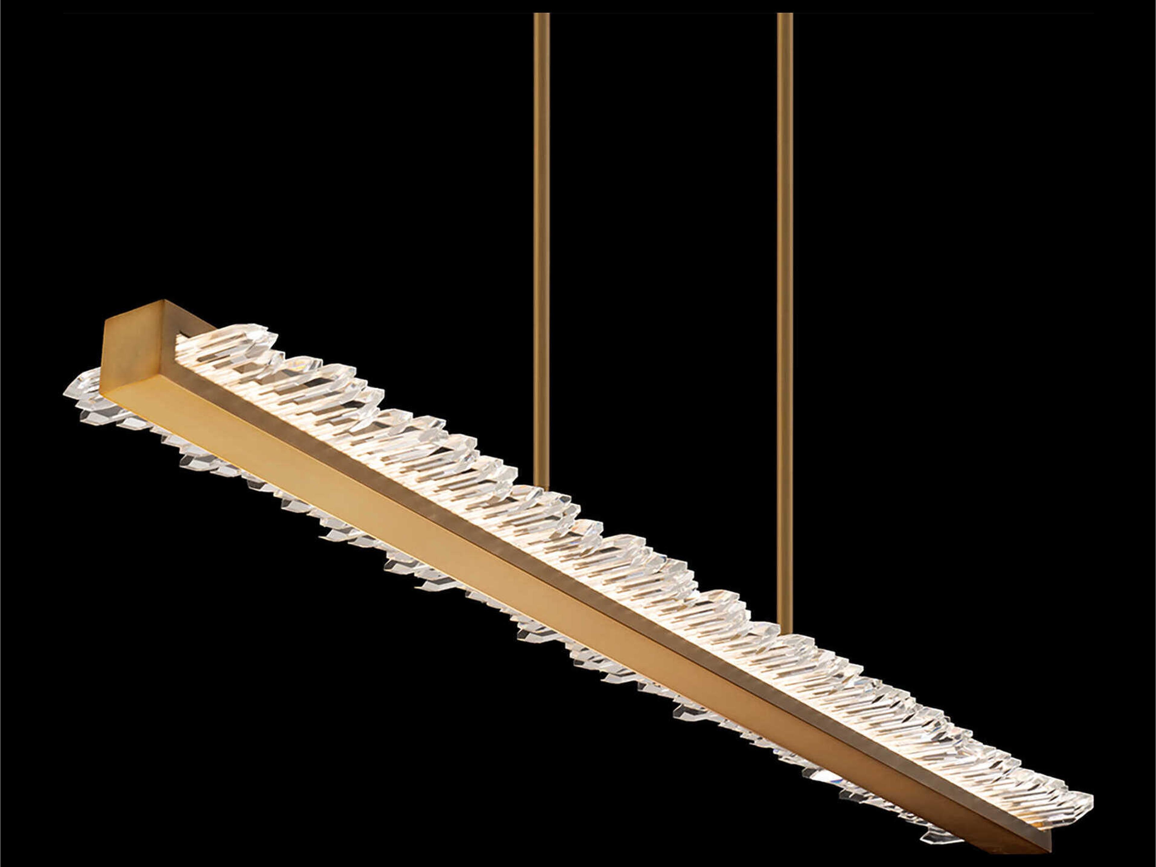 Schonbek Frozen 1-Light Aged Brass Linear Island Pendant