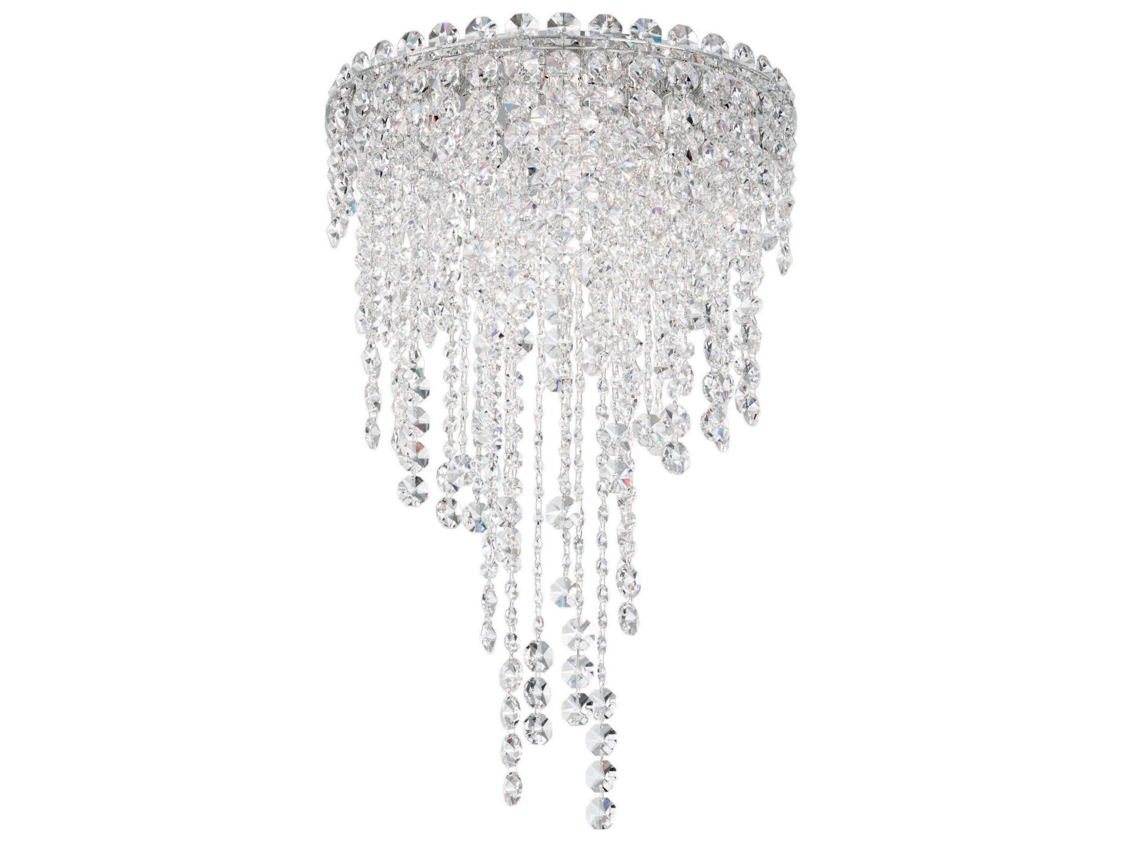 Chantant 4-Light Stainless Steel Crystal Flush Mount