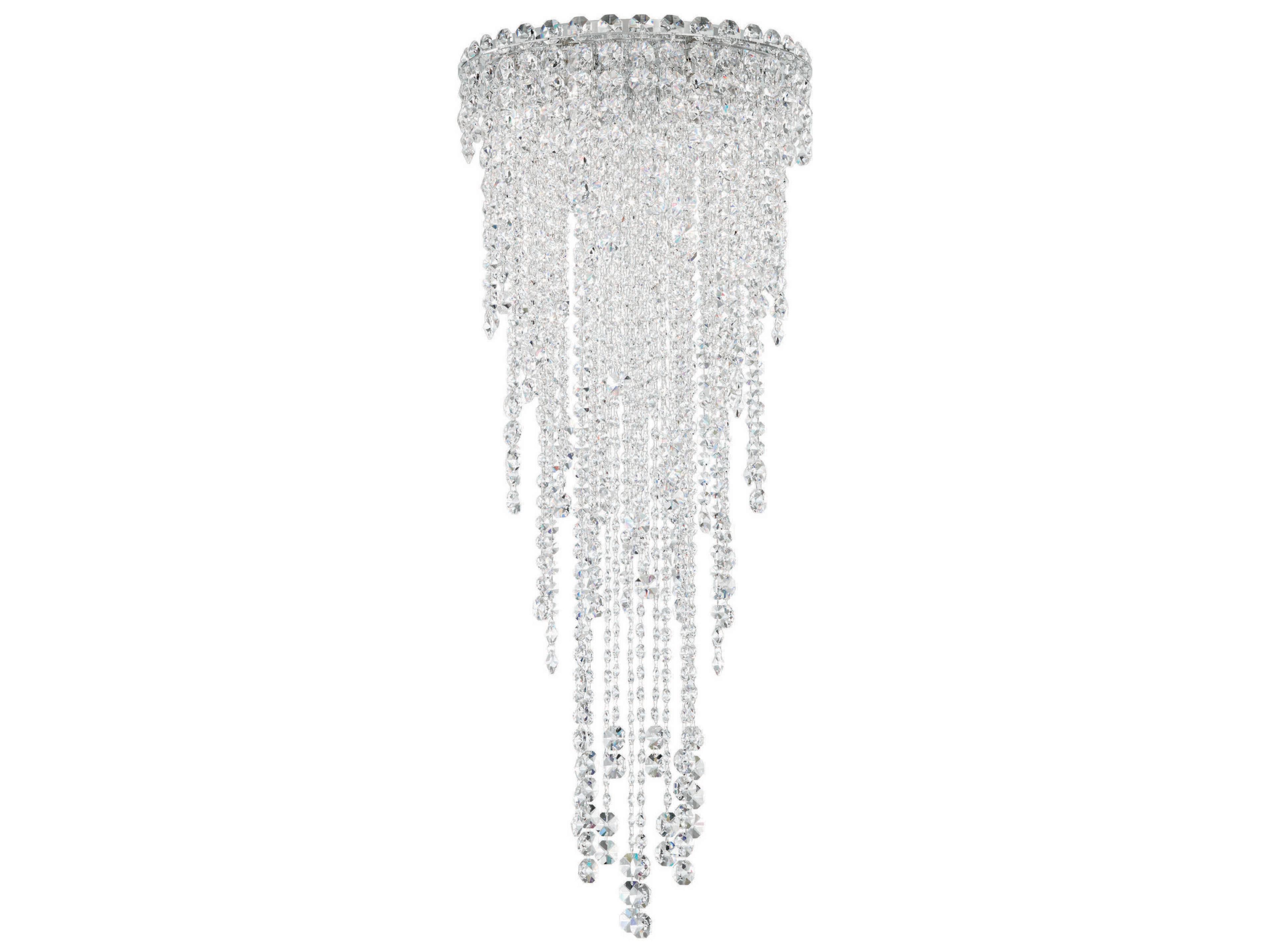Chantant 4-Light Stainless Steel Crystal Flush Mount