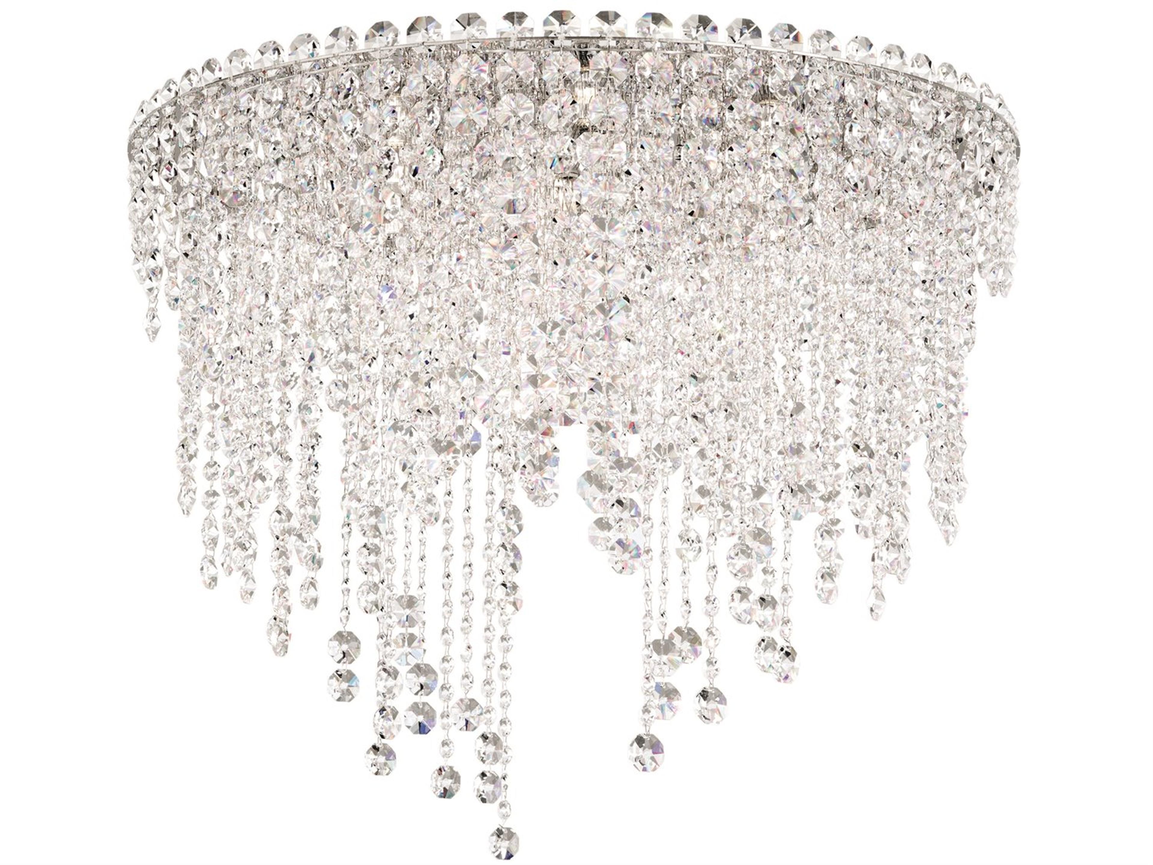 Chantant 6-Light Stainless Steel Crystal Flush Mount