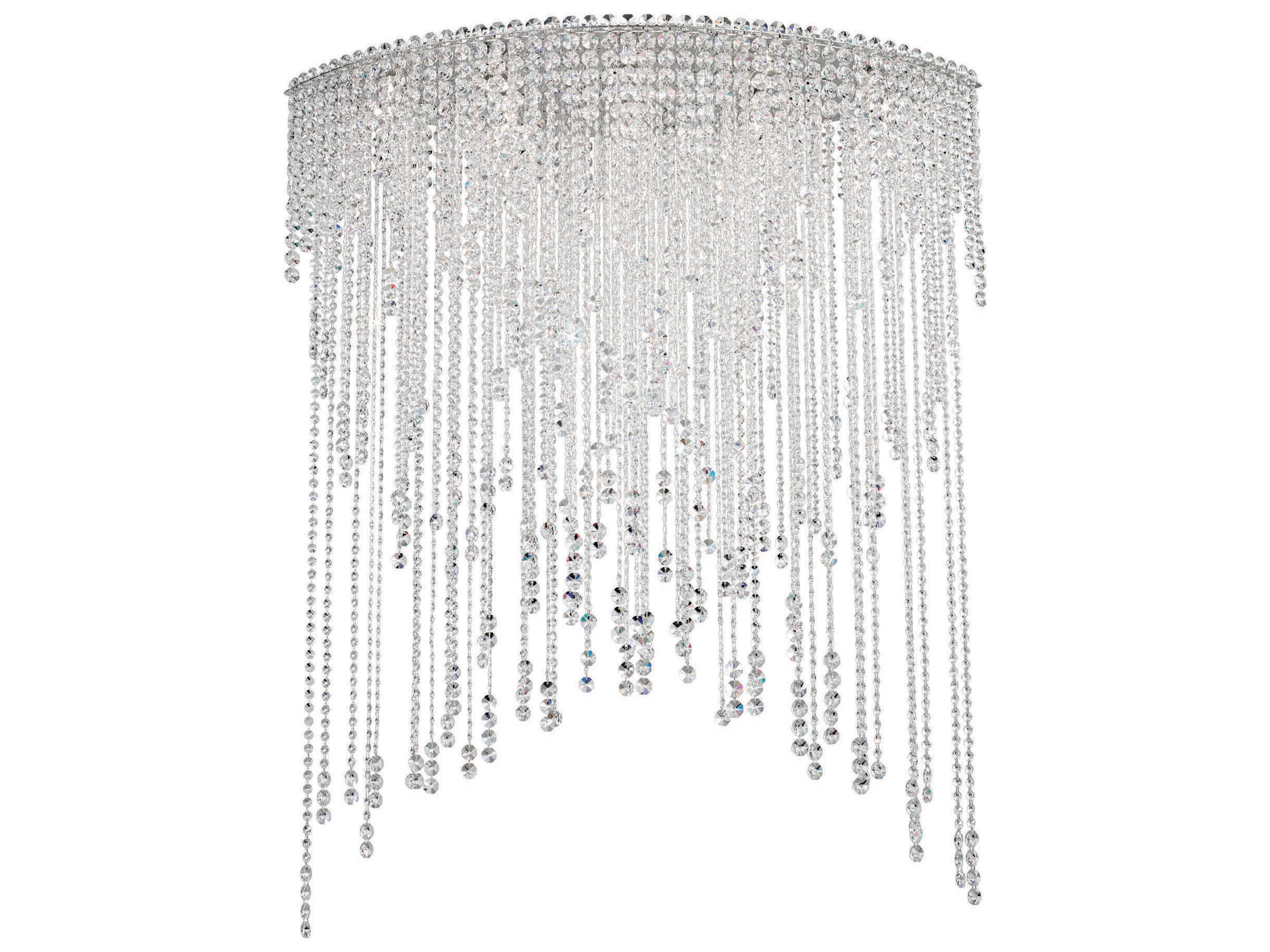 Chantant 8-Light Stainless Steel Crystal Flush Mount