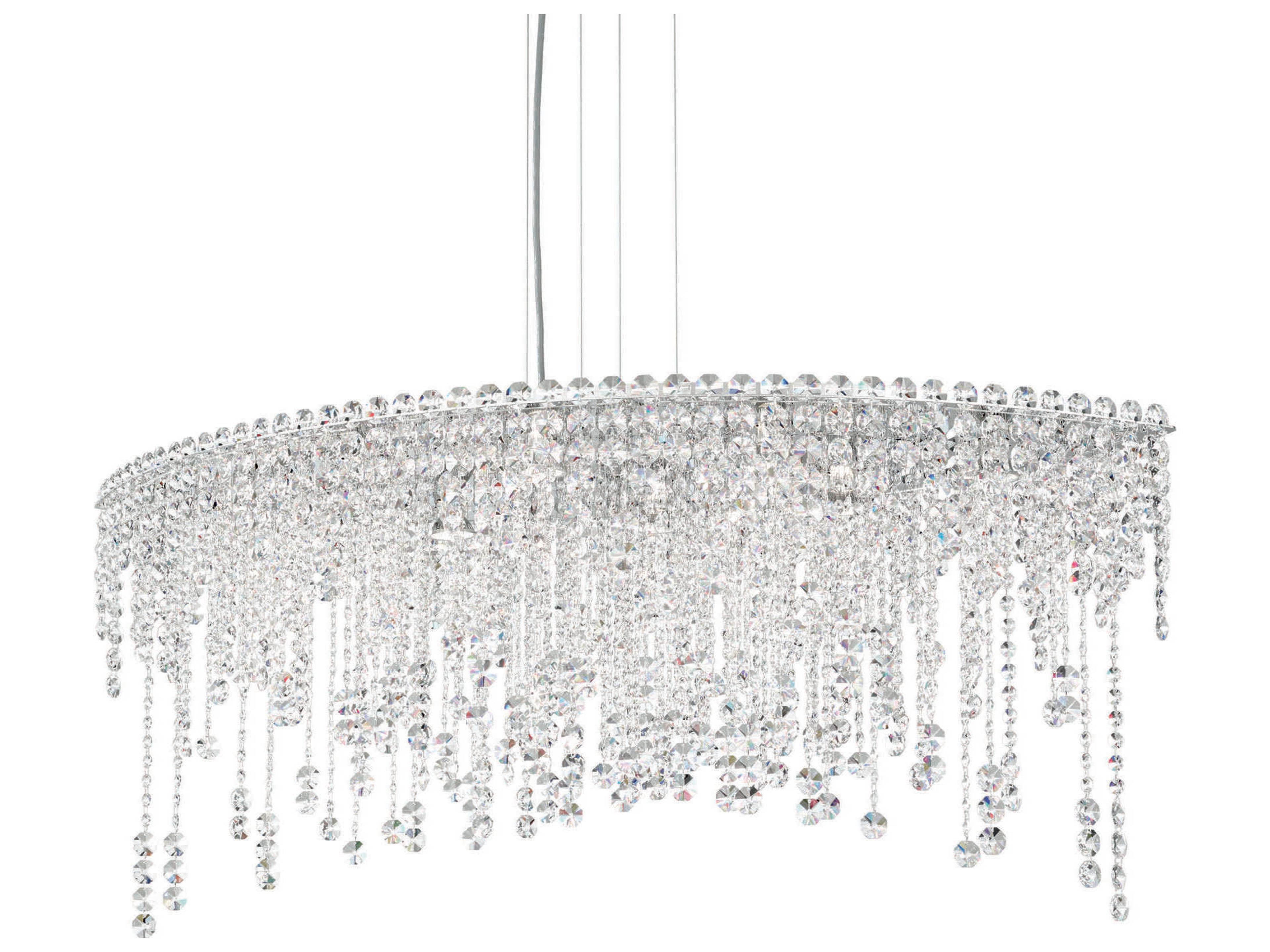 Chantant 8-Light Stainless Steel Crystal Island Pendant