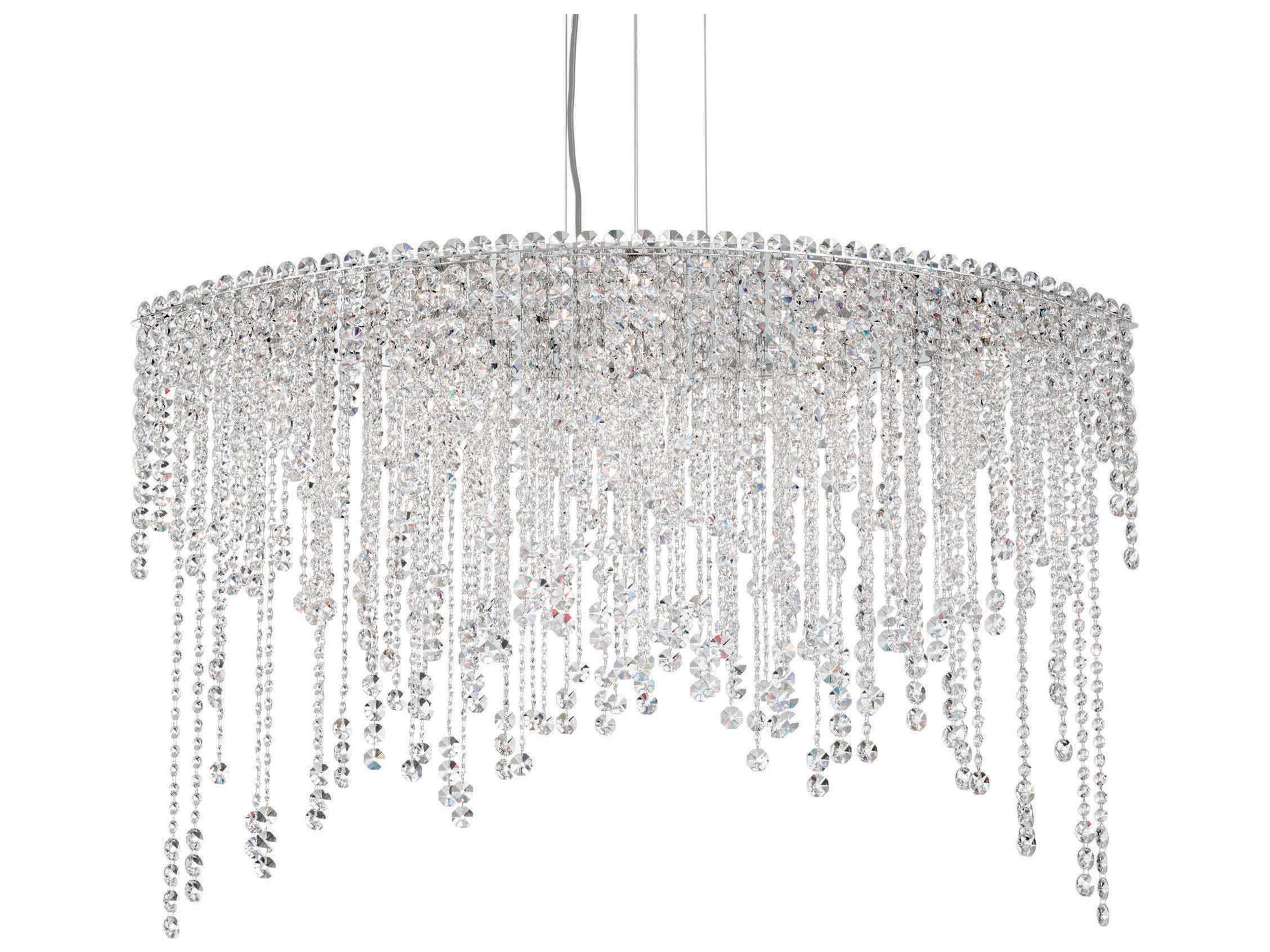 Chantant 8-Light Stainless Steel Crystal Island Pendant