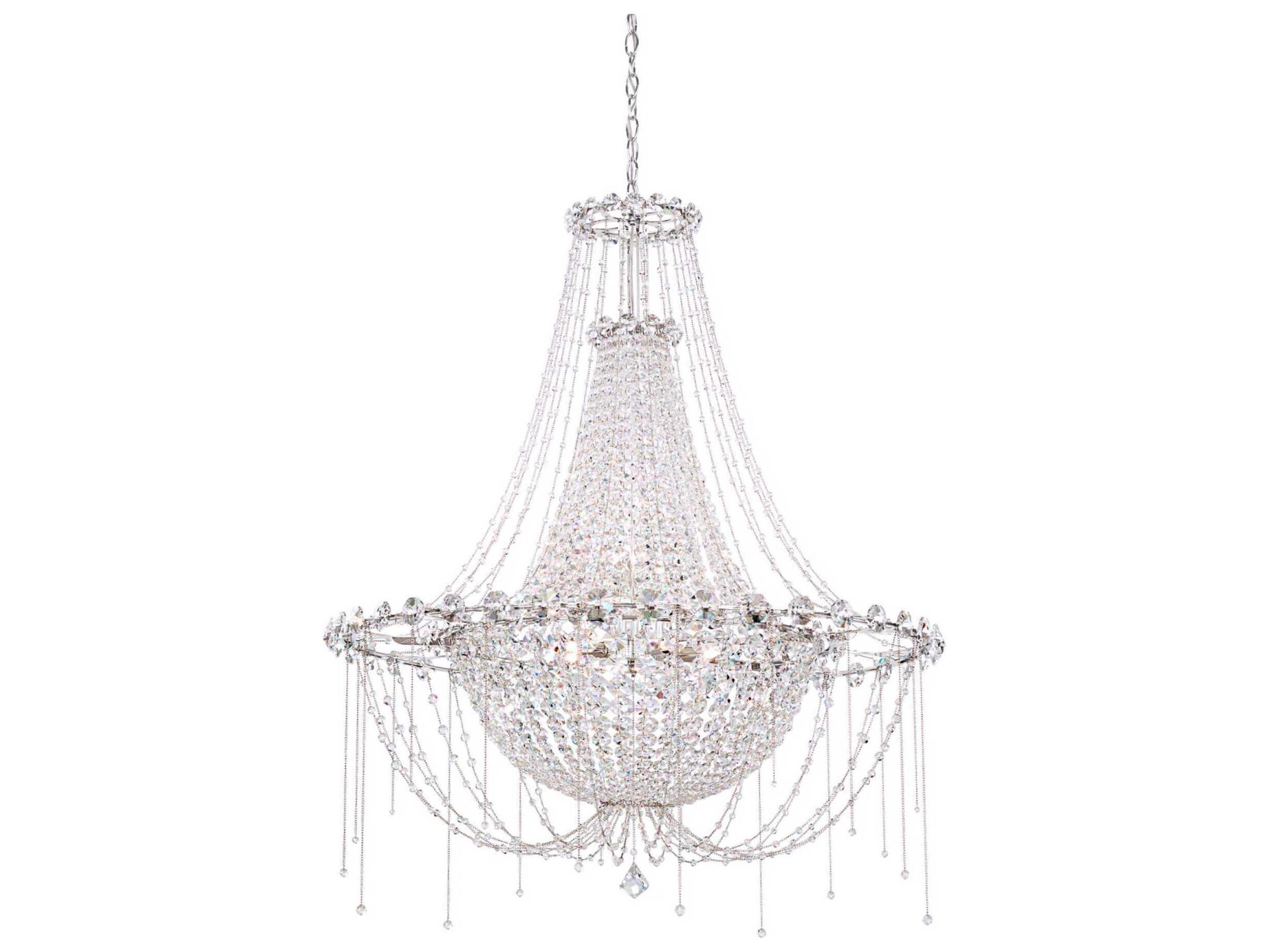 Chrysalita 8-Light Stainless Steel Crystal Empire Chandelier