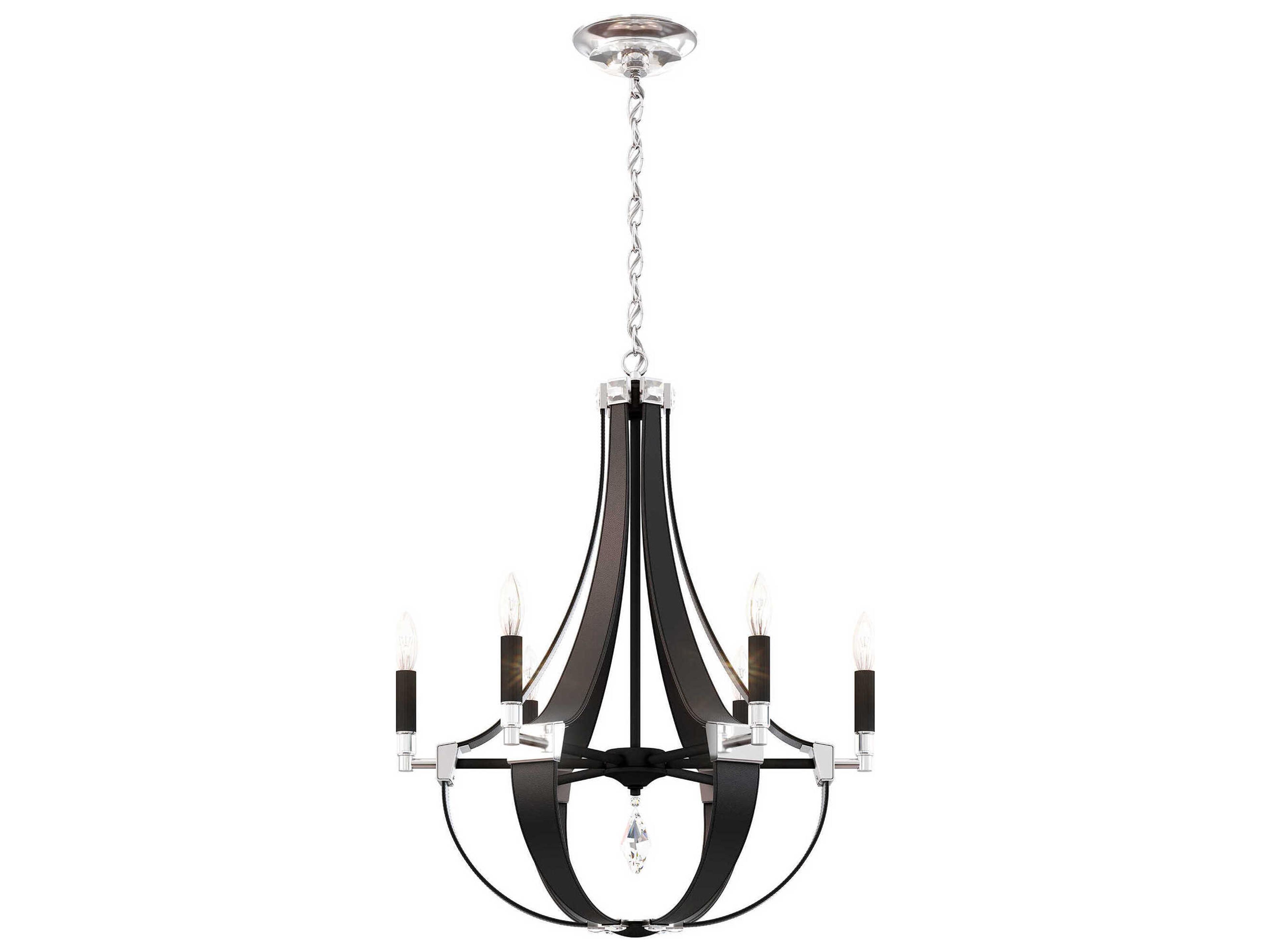 Crystal Empire 6-Light Black Candelabra Chandelier