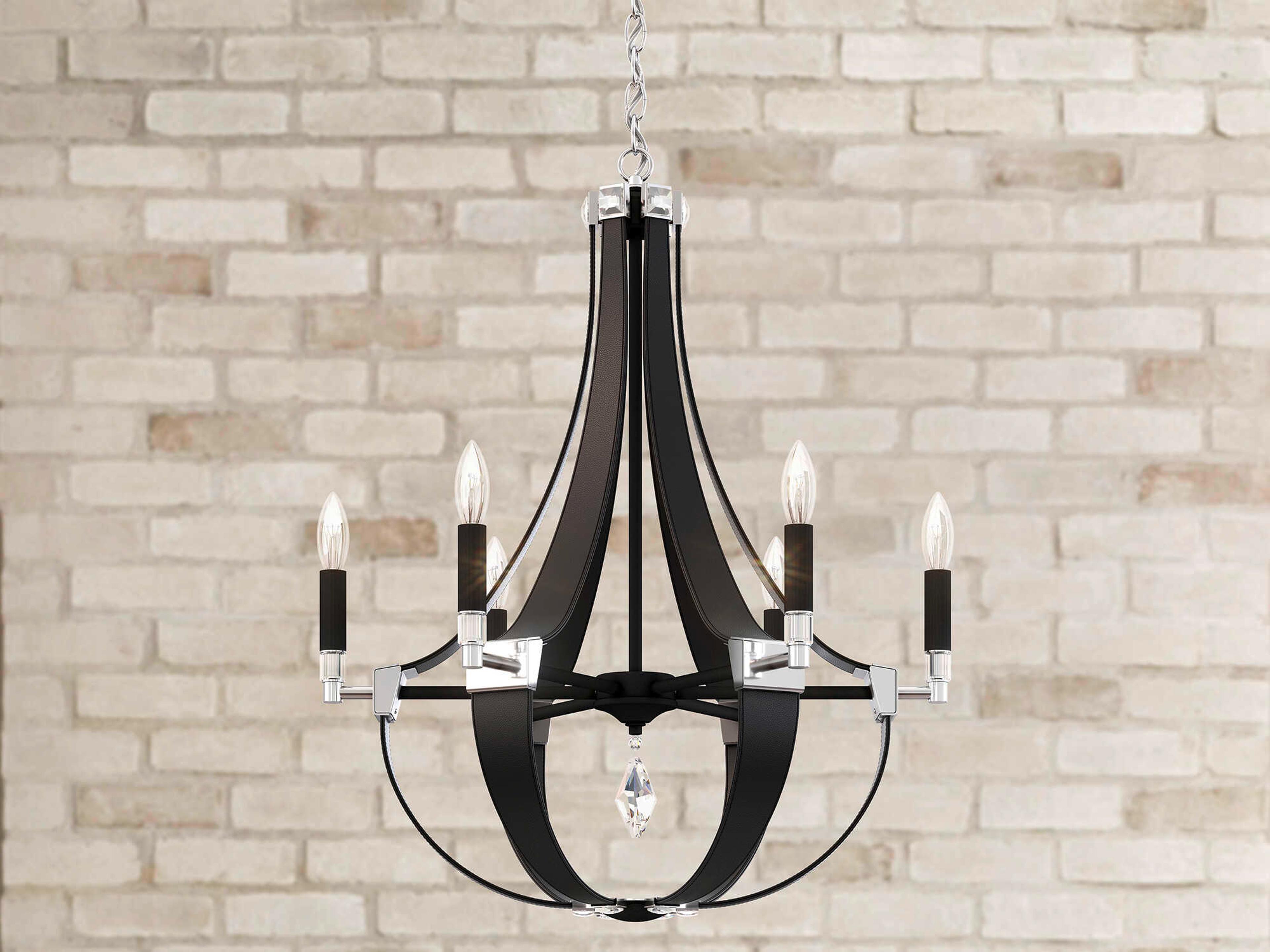 Schonbek Crystal Empire 6-Light Black Candelabra Chandelier