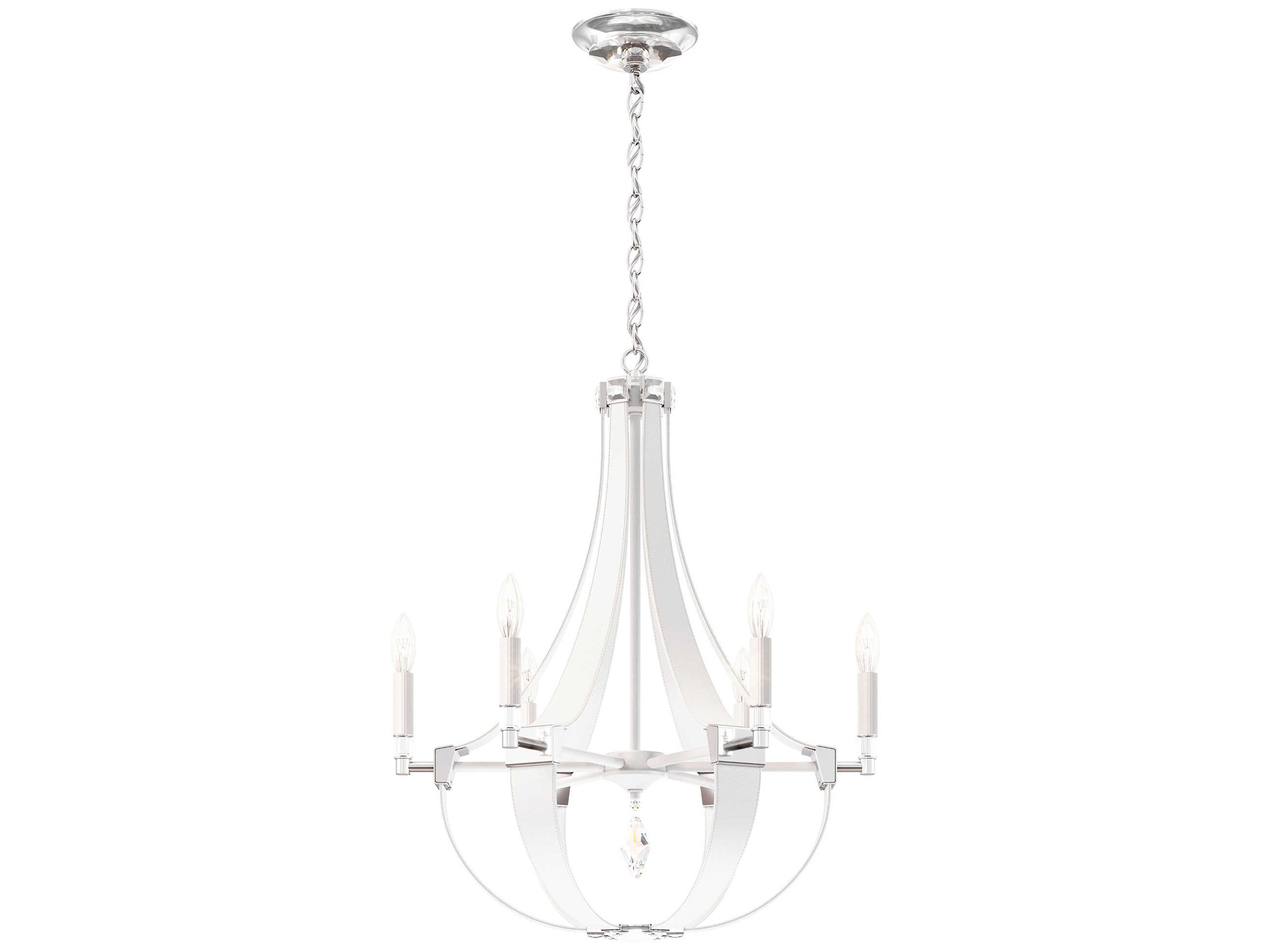 Crystal Empire 6-Light White Candelabra Chandelier