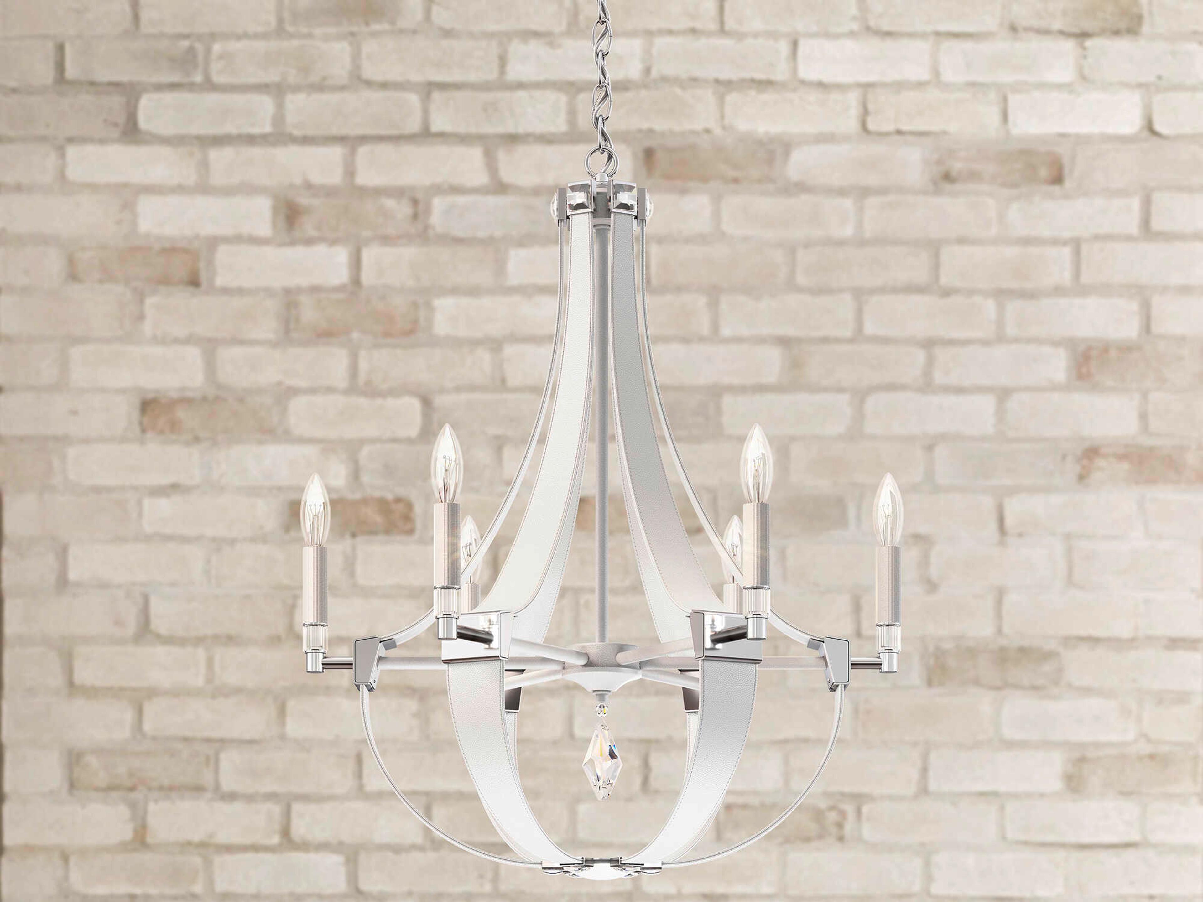 Schonbek Crystal Empire 6-Light White Candelabra Chandelier