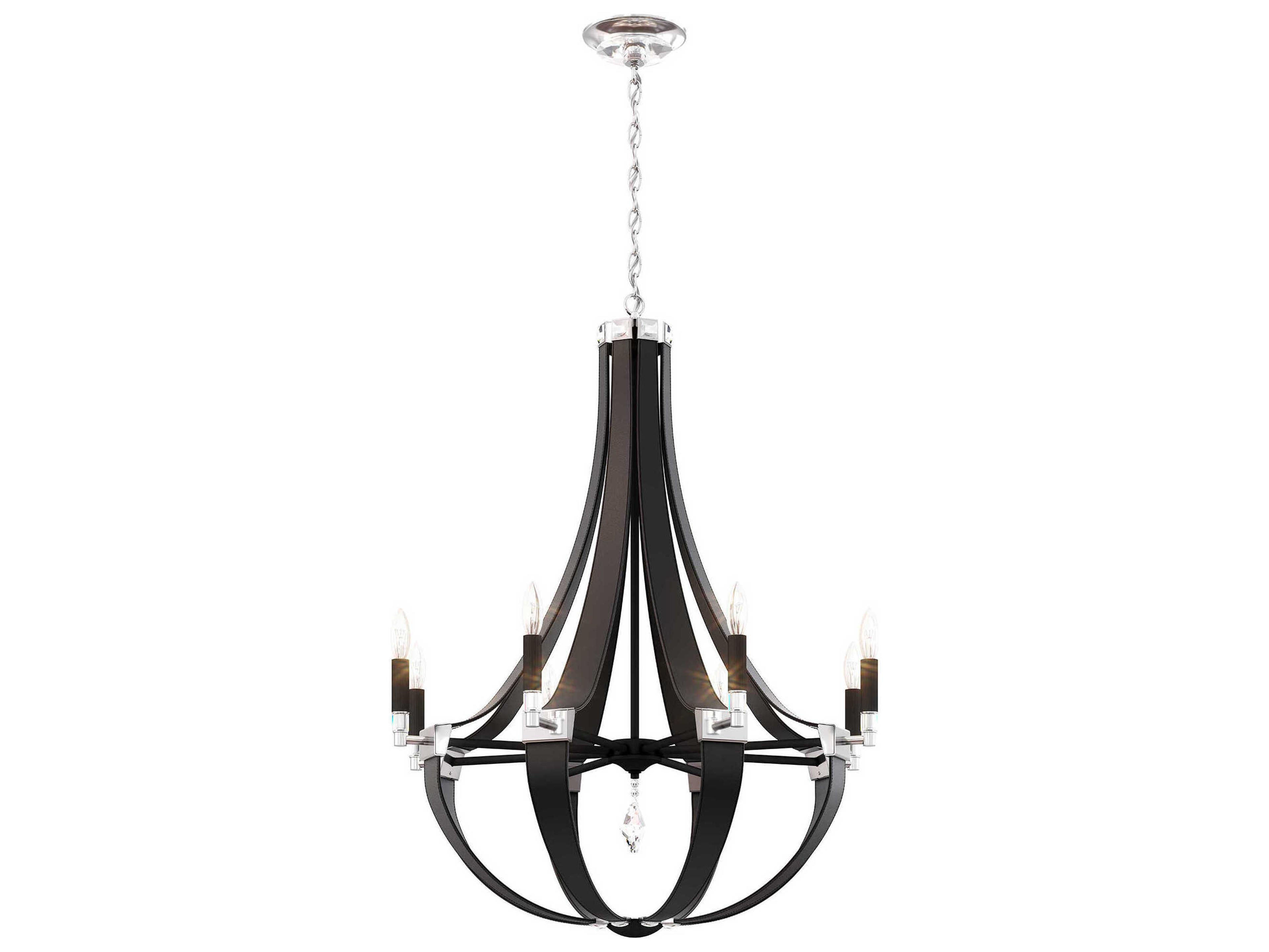 Crystal Empire 8-Light Black Candelabra Chandelier