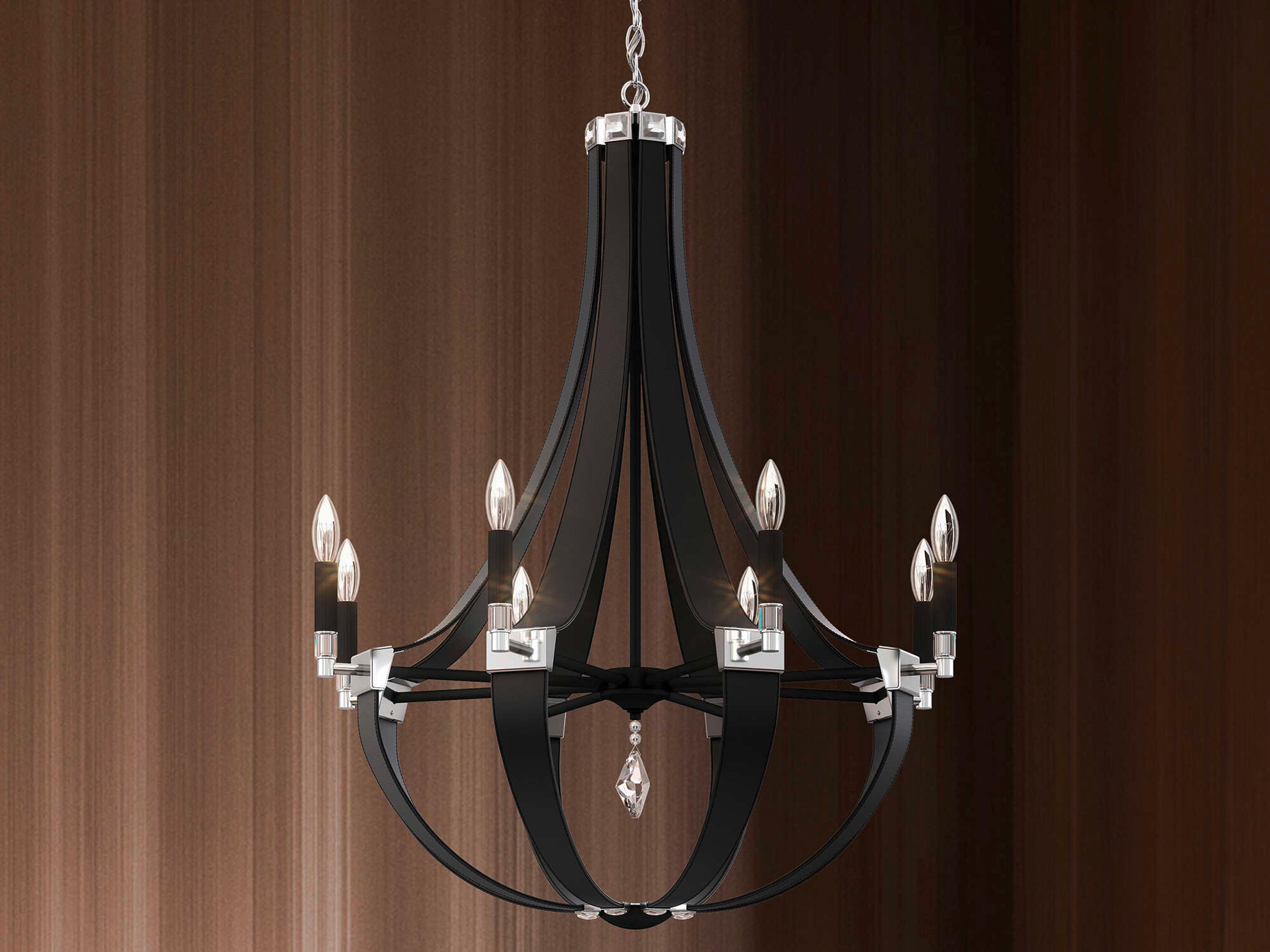 Schonbek Crystal Empire 8-Light Black Candelabra Chandelier