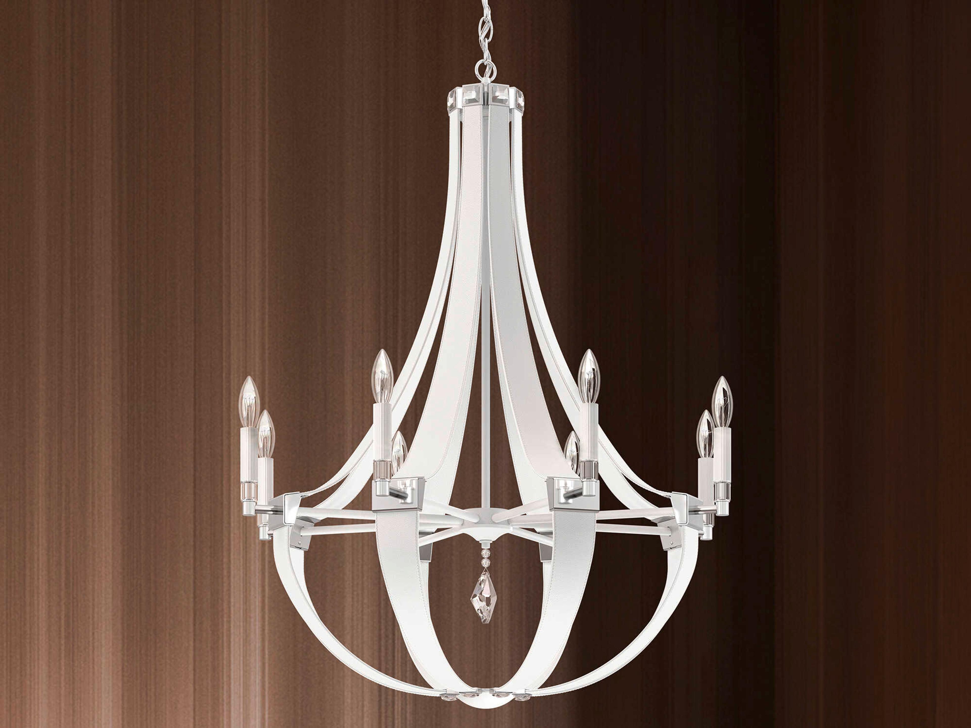 Schonbek Crystal Empire 8-Light White Candelabra Chandelier
