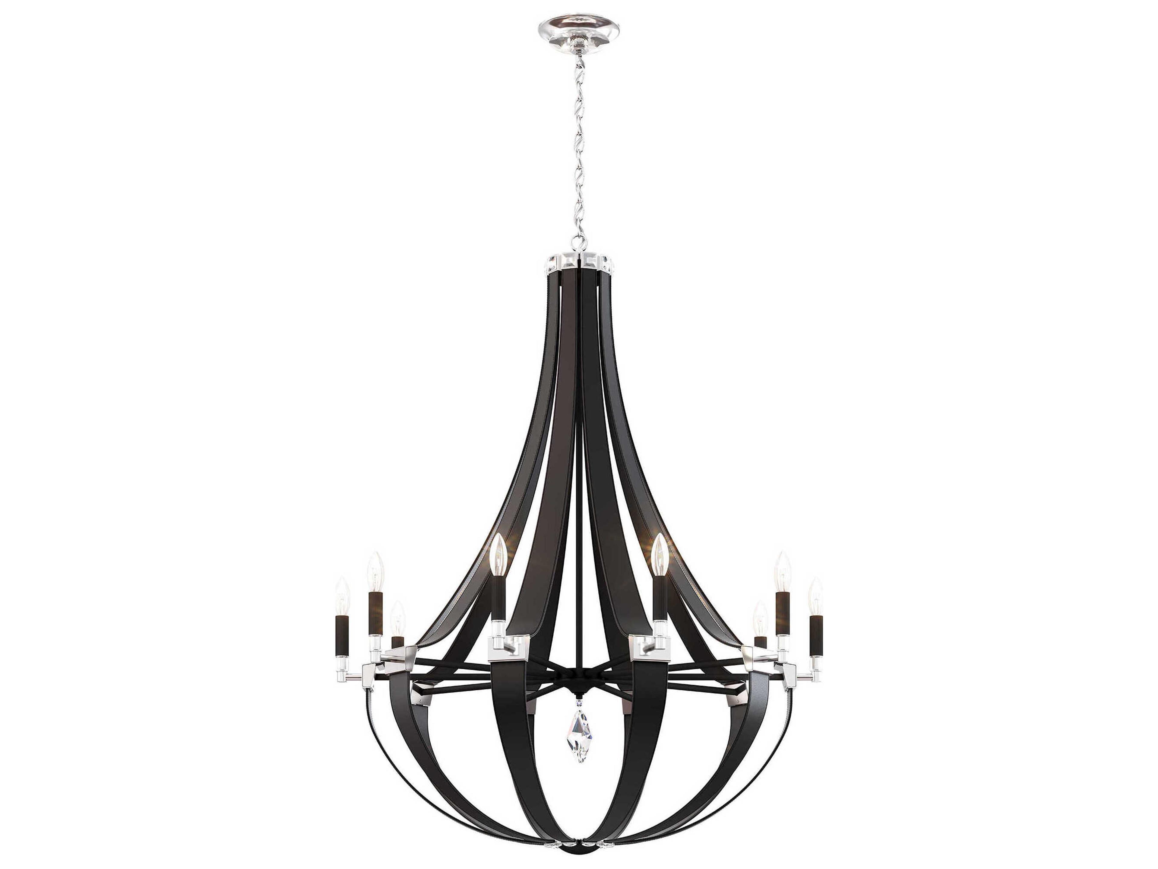 Crystal Empire 10-Light Black Candelabra Chandelier