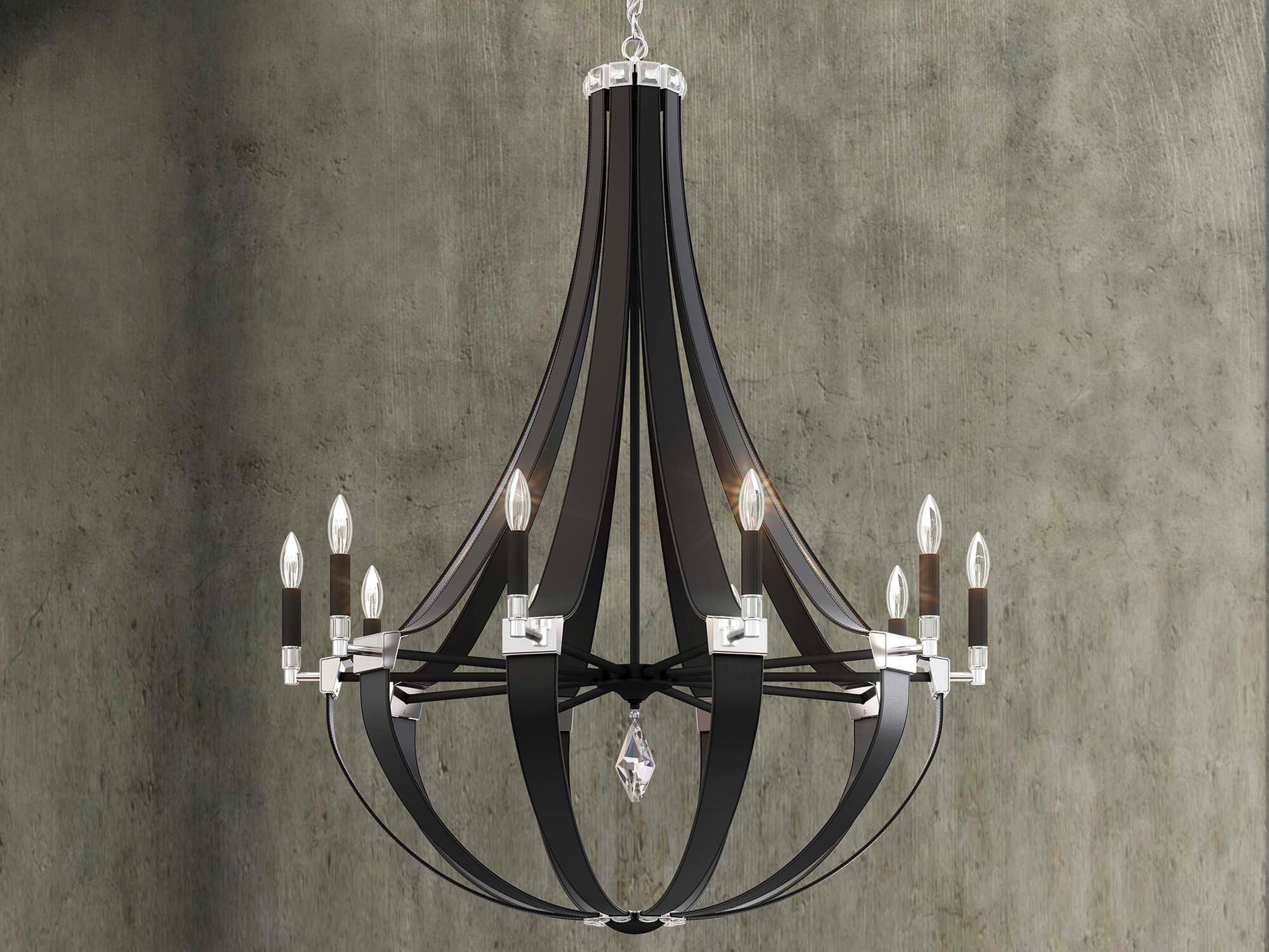Schonbek Crystal Empire 10-Light Black Candelabra Chandelier