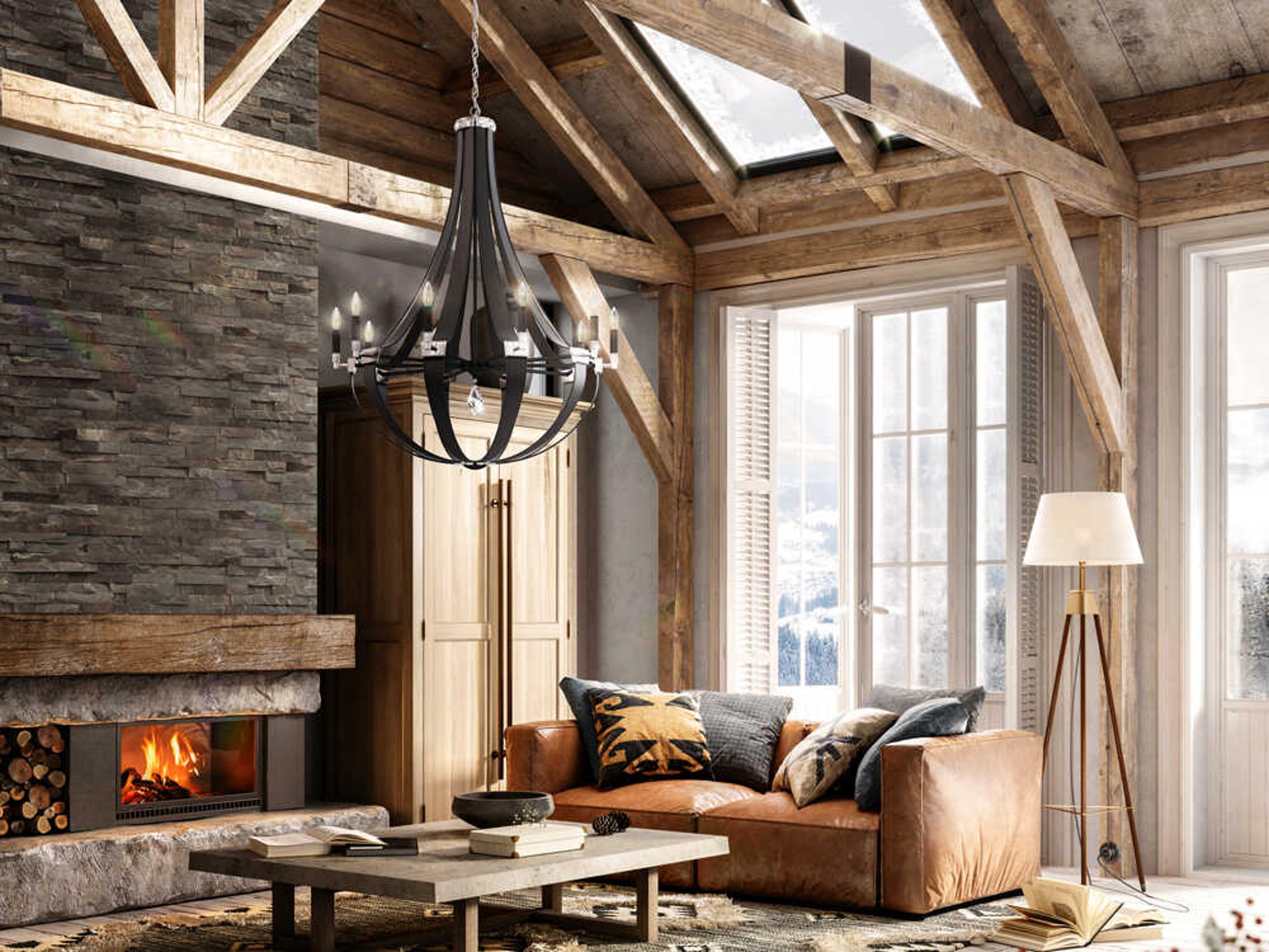 Schonbek Crystal Empire 10-Light Black Candelabra Chandelier