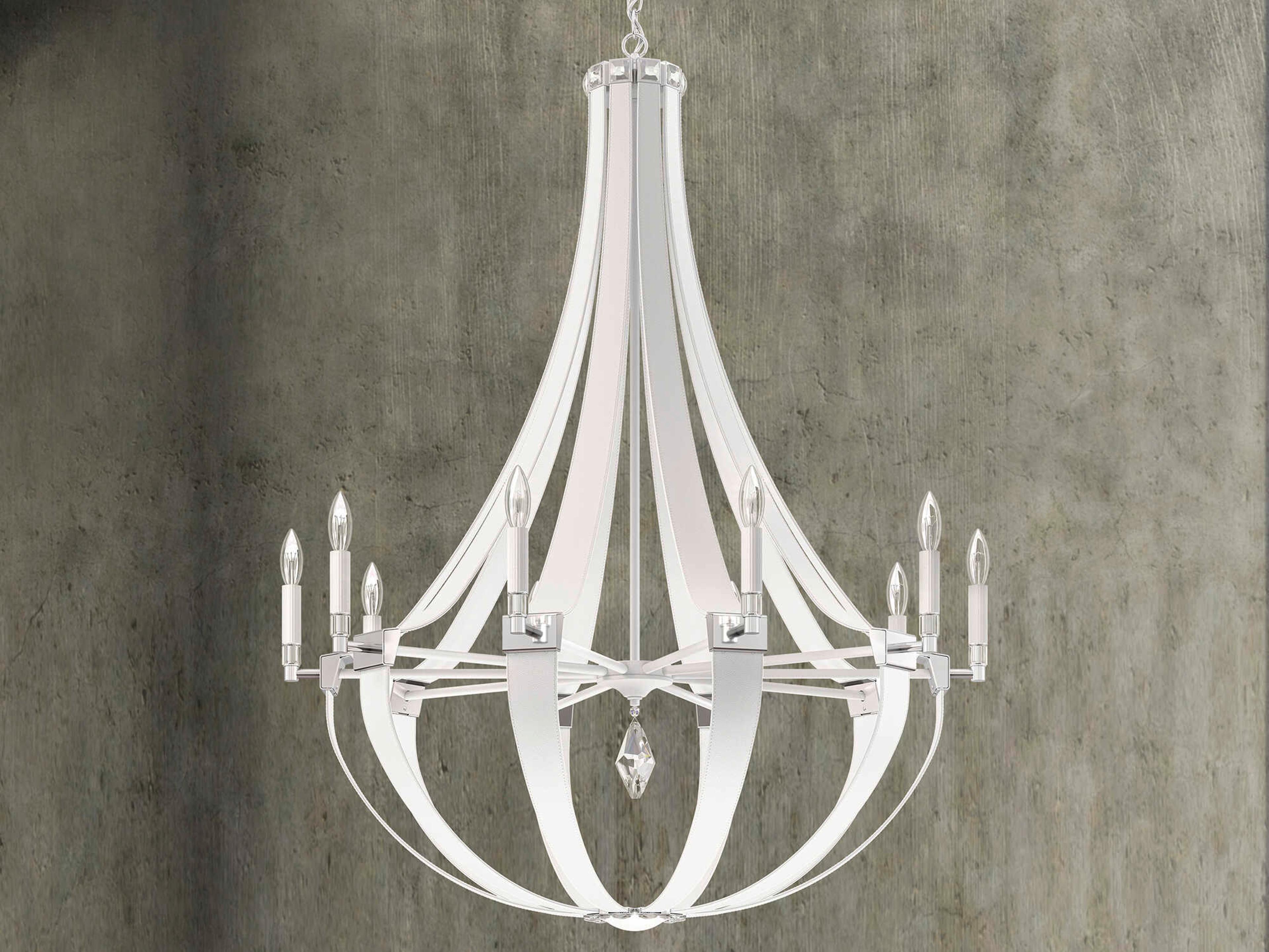 Schonbek Crystal Empire 10-Light White Candelabra Chandelier