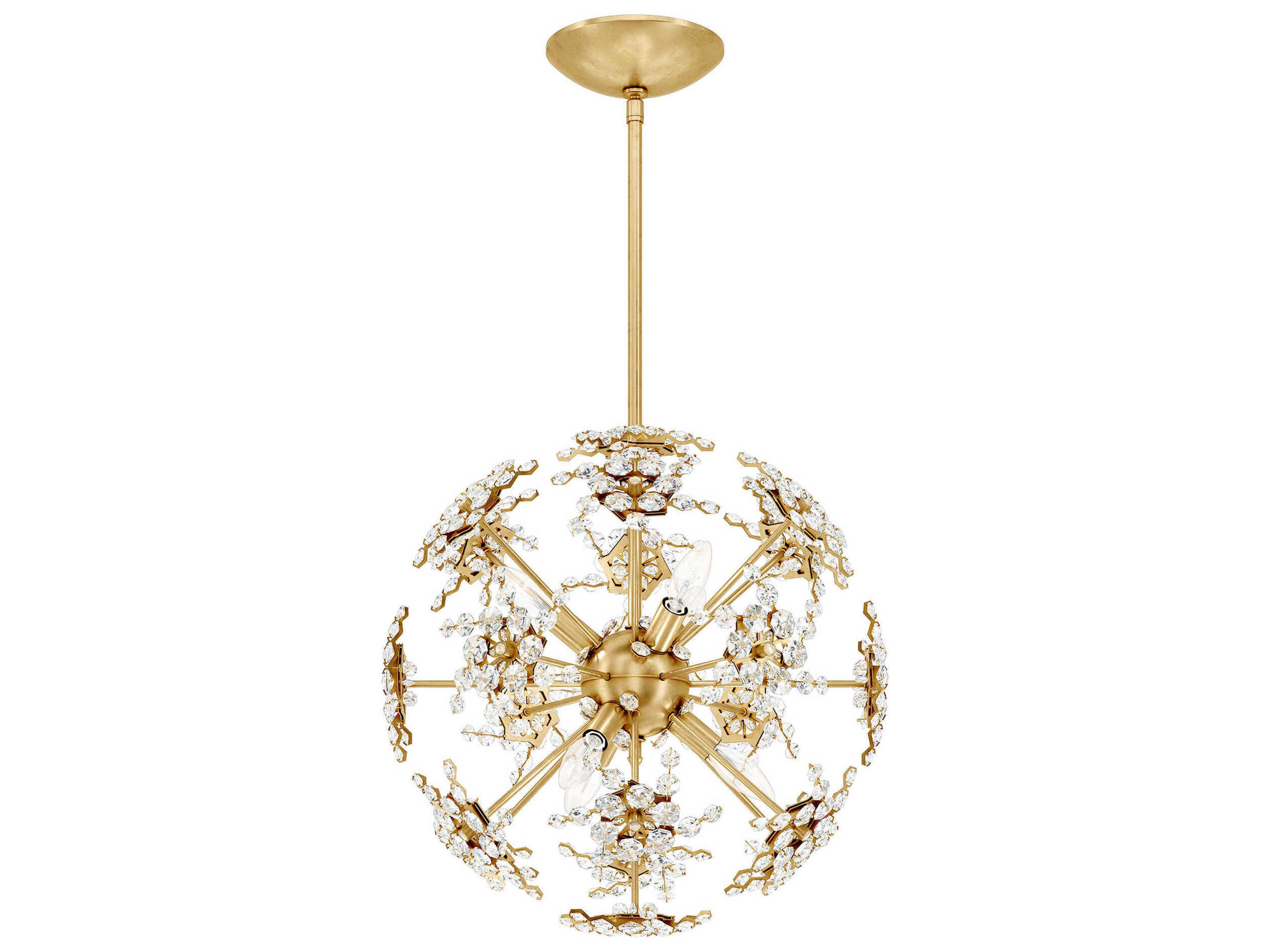 Esteracae 6-Light Gold Crystal Sputnik Pendant