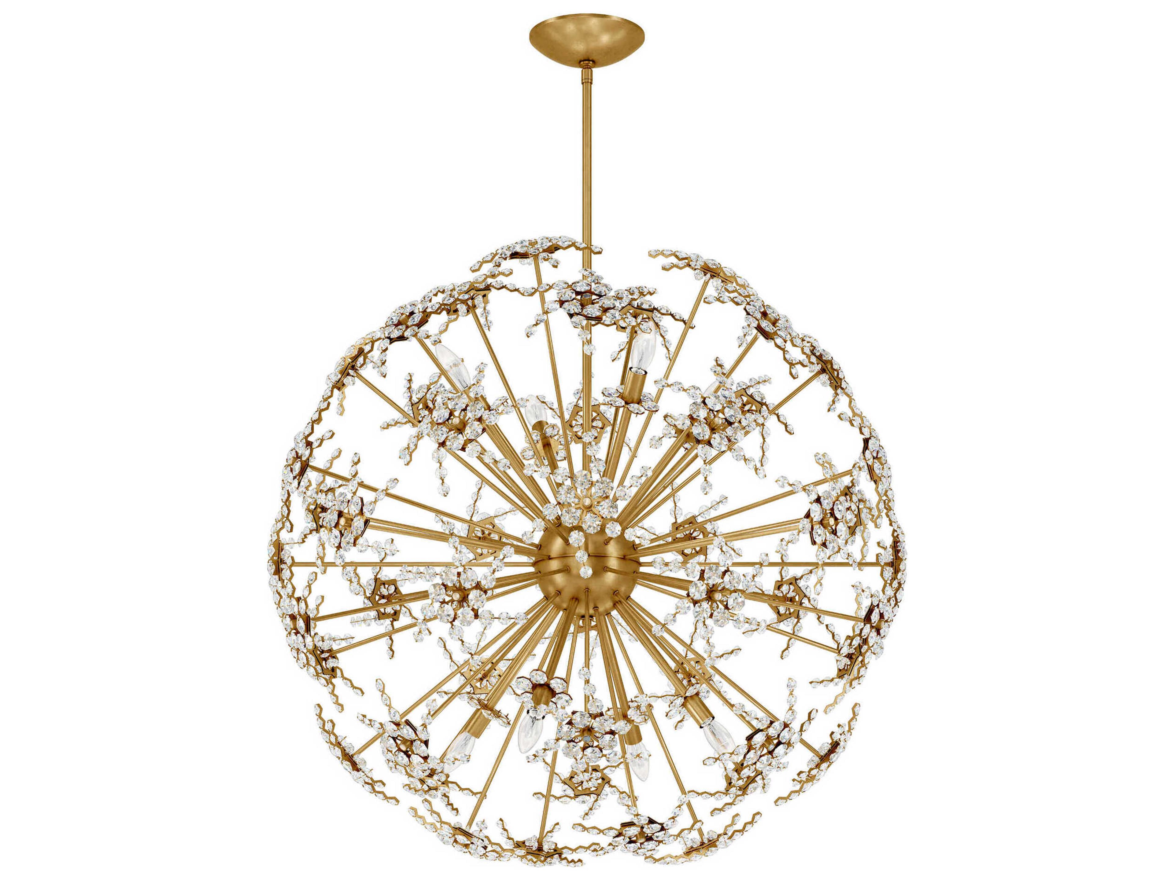 Esteracae 8-Light Silver Crystal Sputnik Pendant