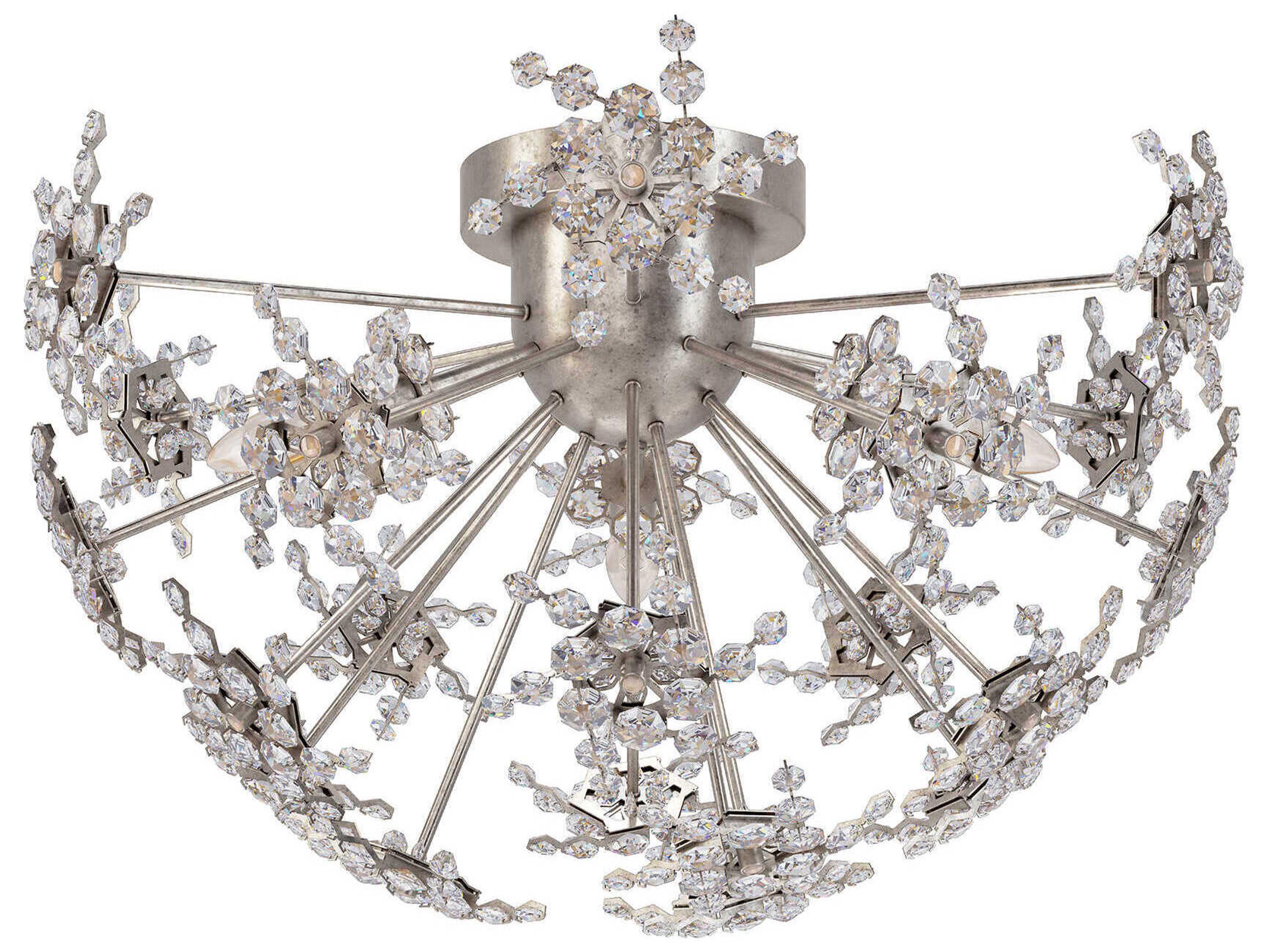 Schonbek Esteracae 3-Light Silver Crystal Semi Flush Mount