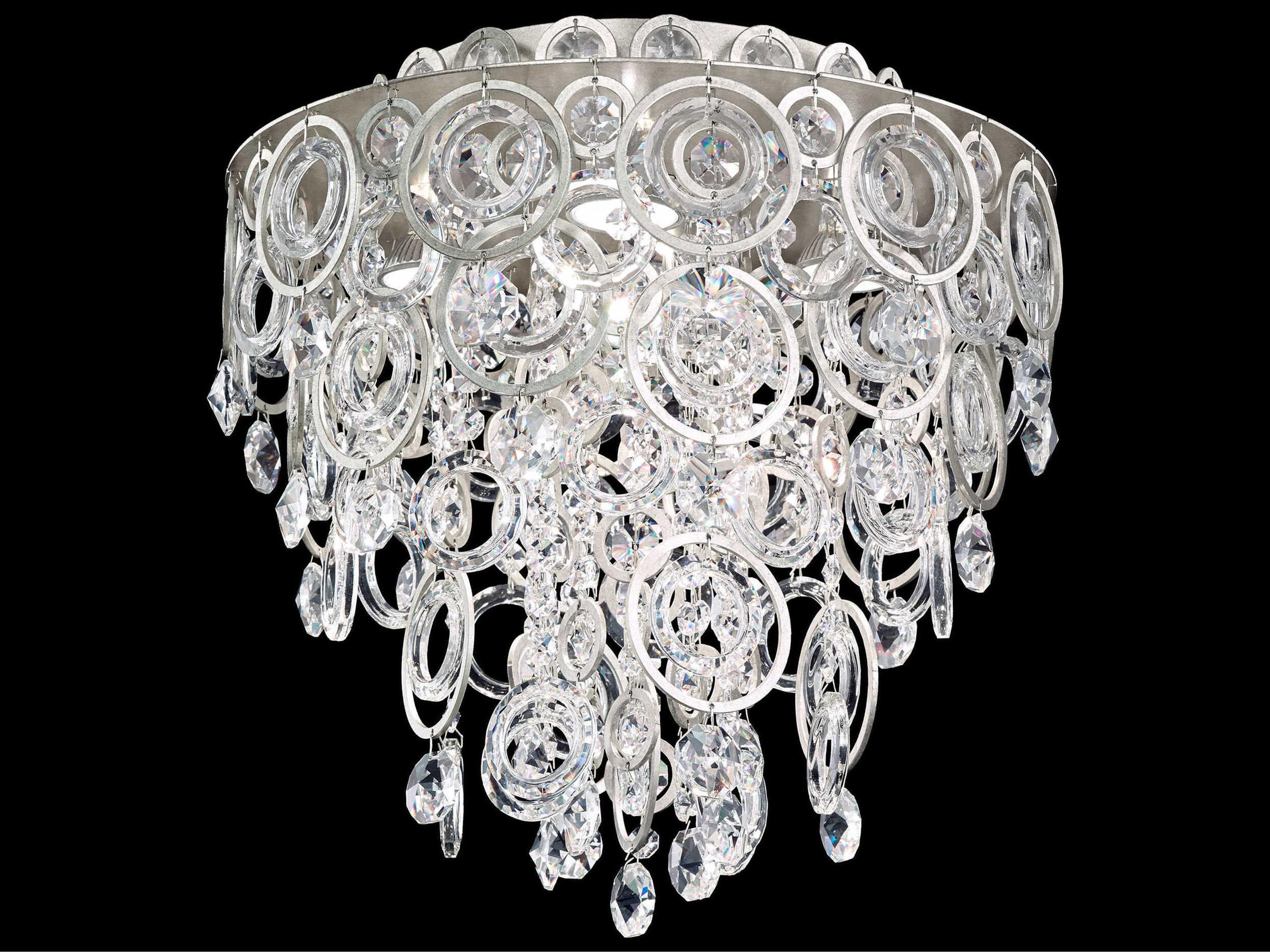 Schonbek Circulus 4-Light Silver Crystal Flush Mount
