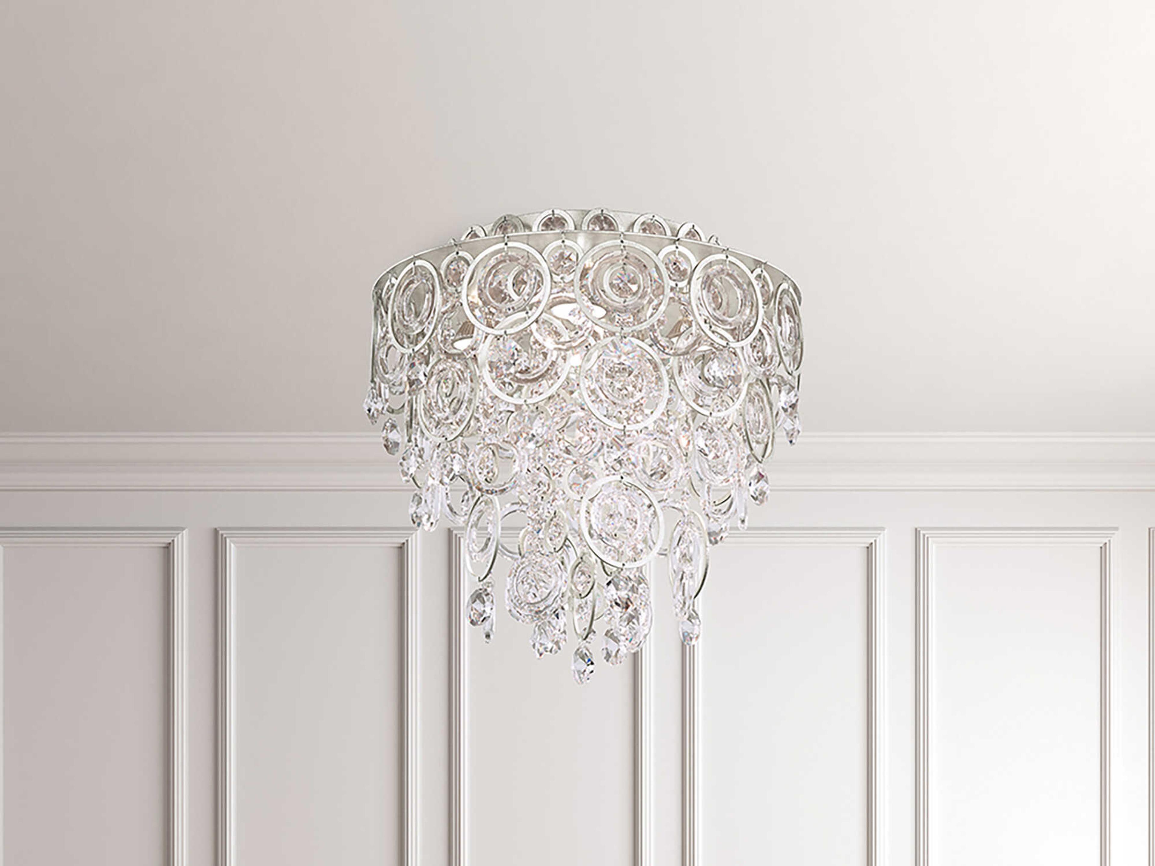 Schonbek Circulus 4-Light Silver Crystal Flush Mount