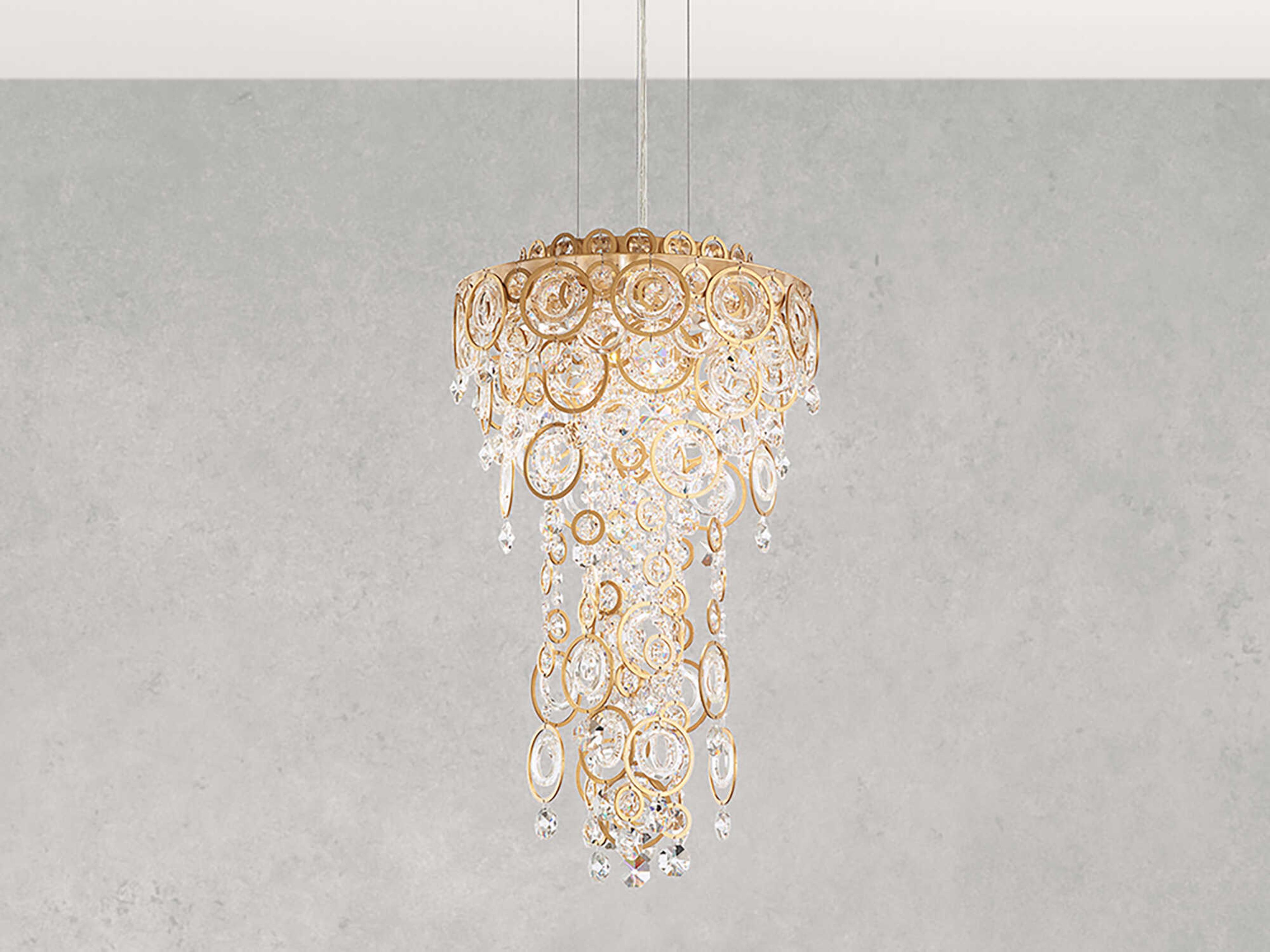 Schonbek Circulus 4-Light Gold Crystal Pendant