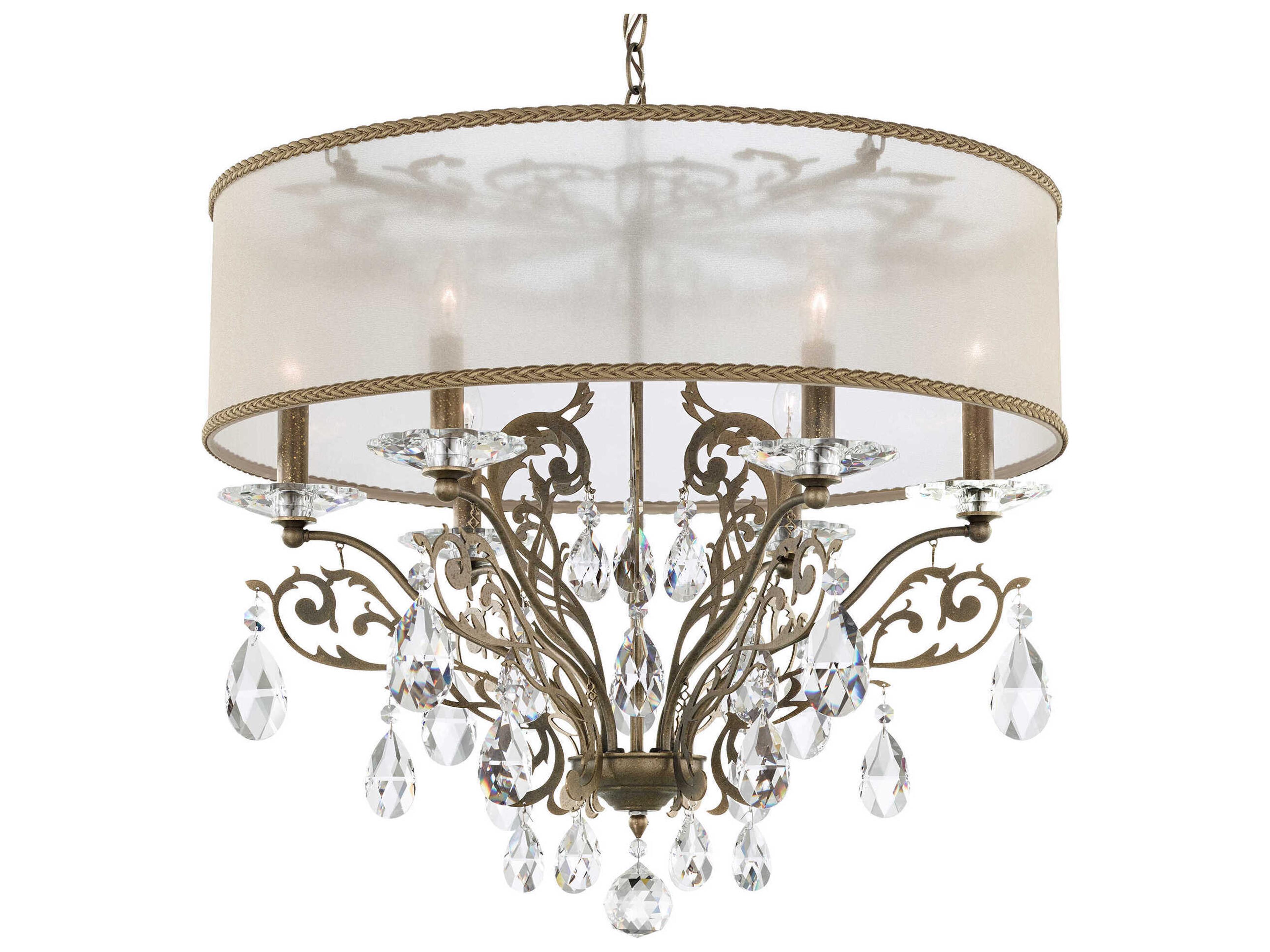 Filigrae 6-Light Silver Crystal Candelabra Round Chandelier