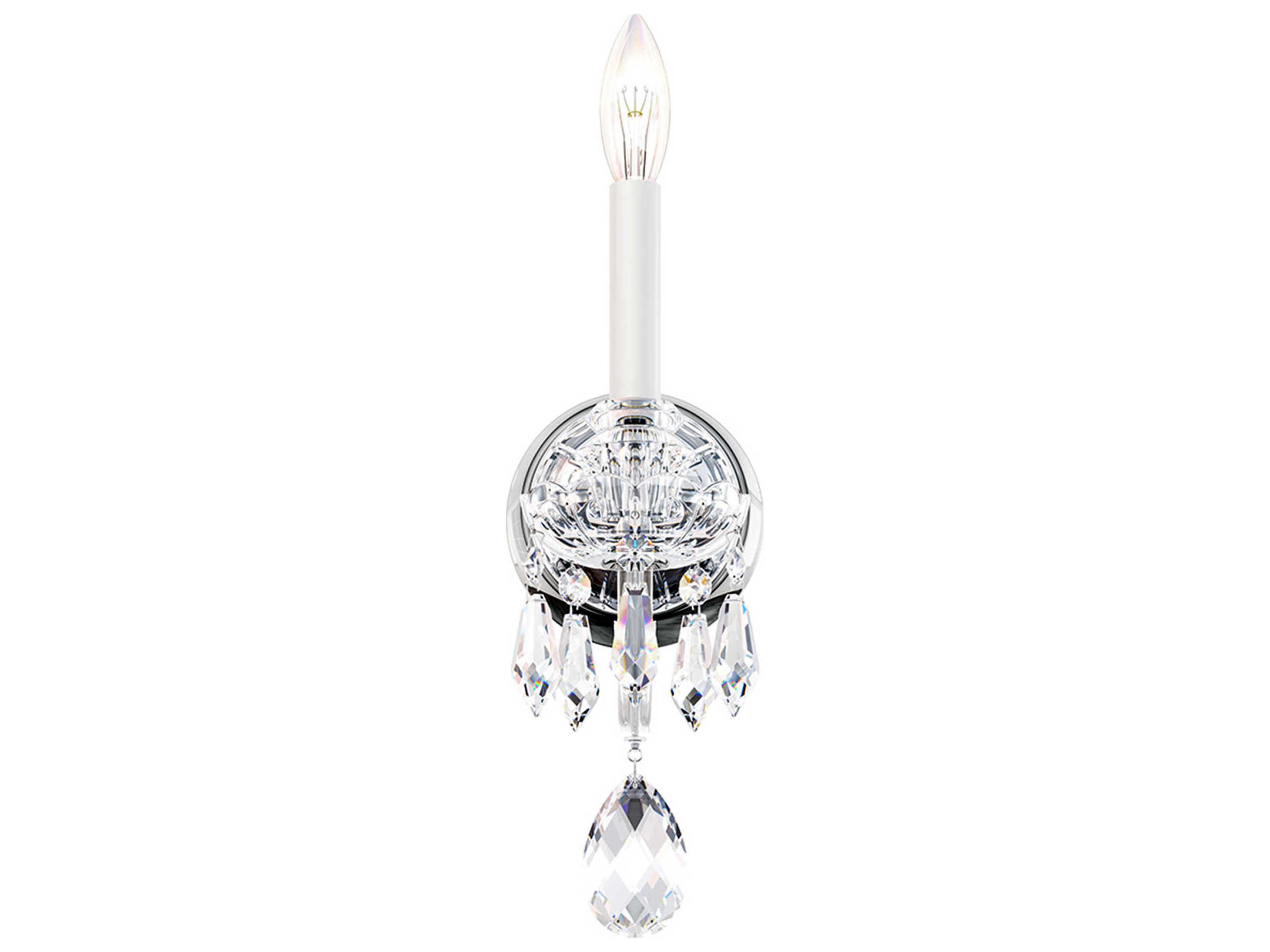 Hamilton Nouveau 1-Light Silver Crystal Wall Sconce