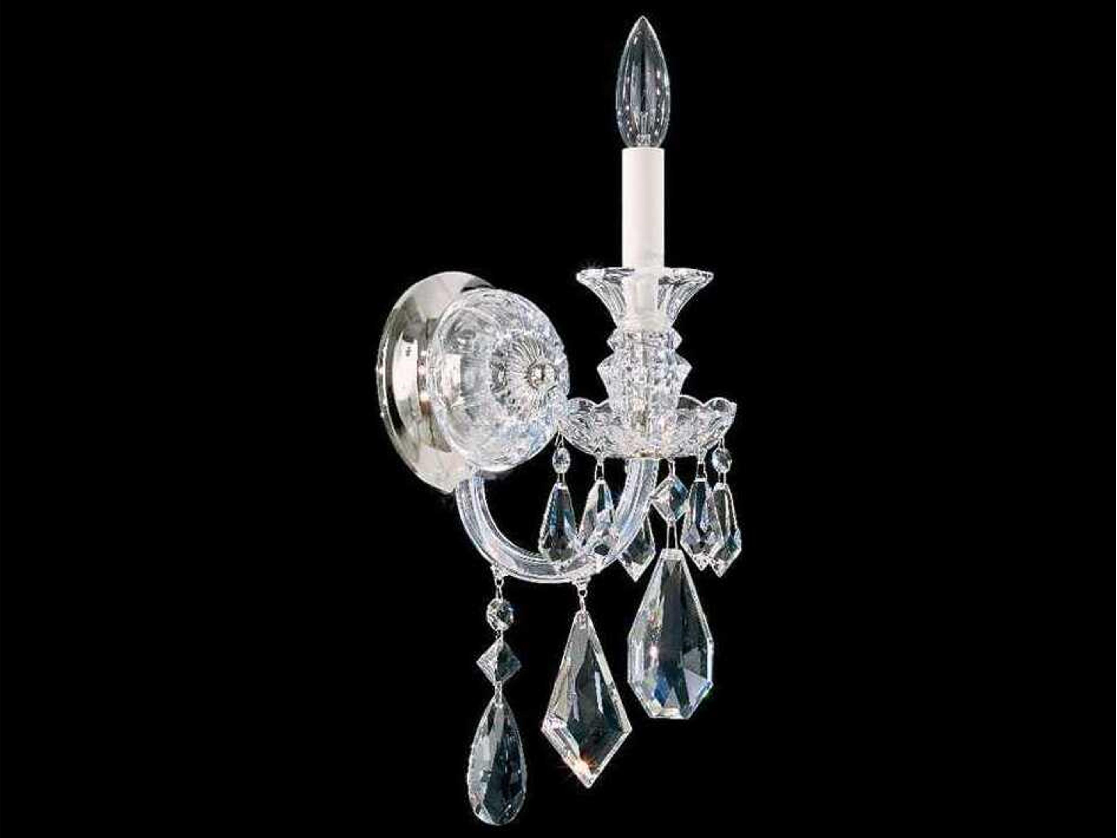 Schonbek Hamilton Nouveau 1-Light Silver Crystal Wall Sconce