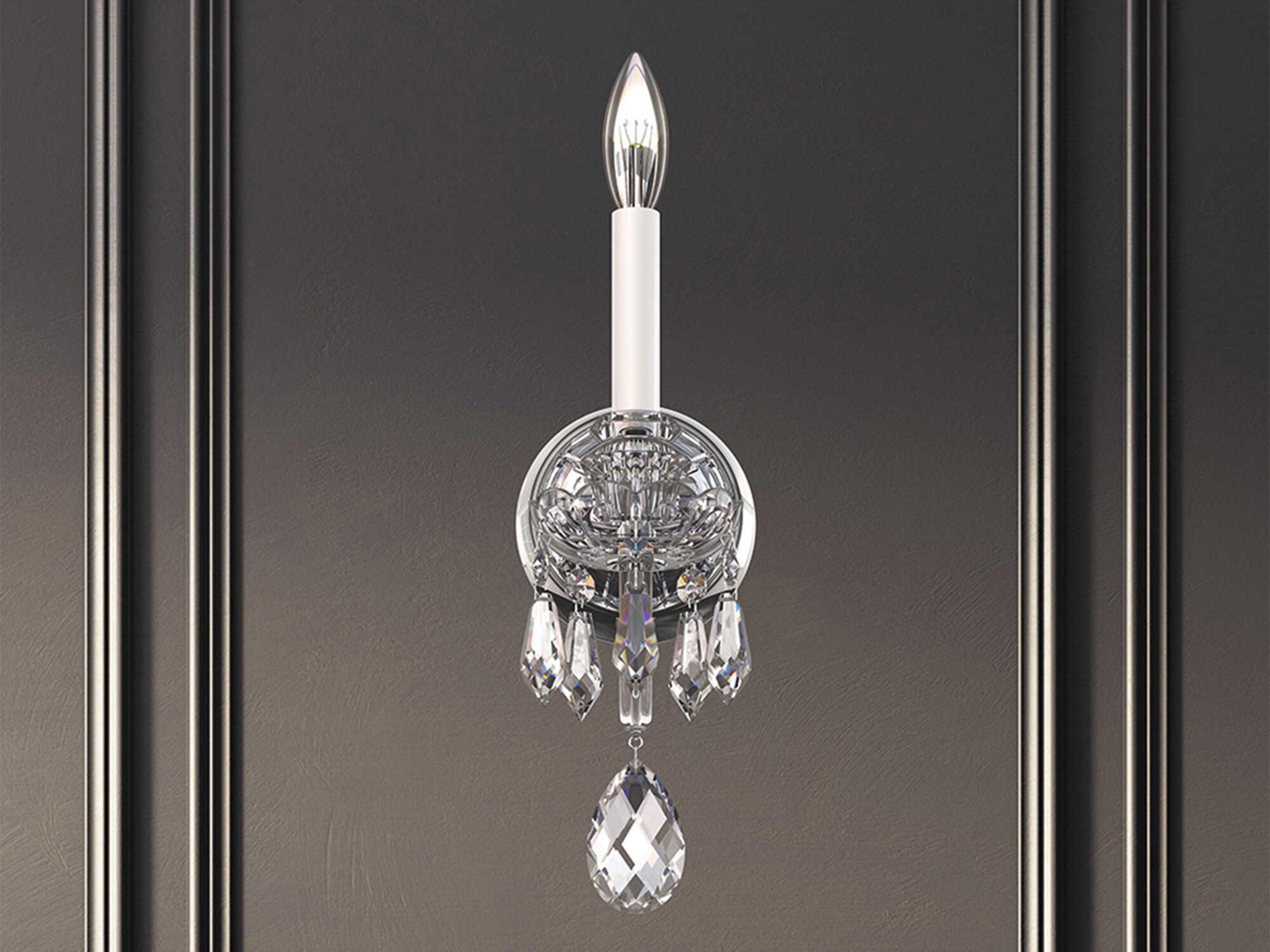 Schonbek Hamilton Nouveau 1-Light Silver Crystal Wall Sconce