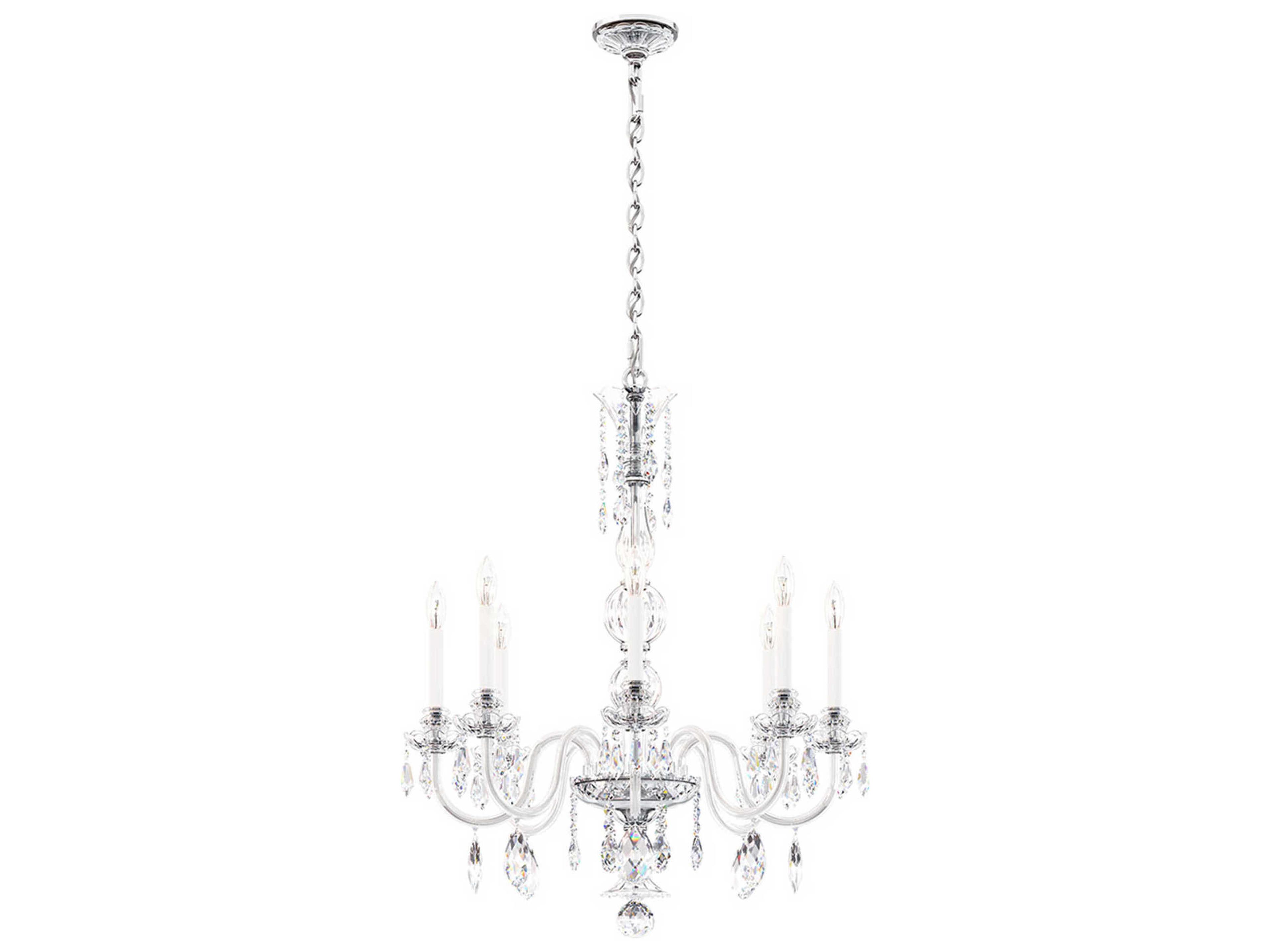 Hamilton Nouveau 8-Light Silver Crystal Candelabra Chandelier