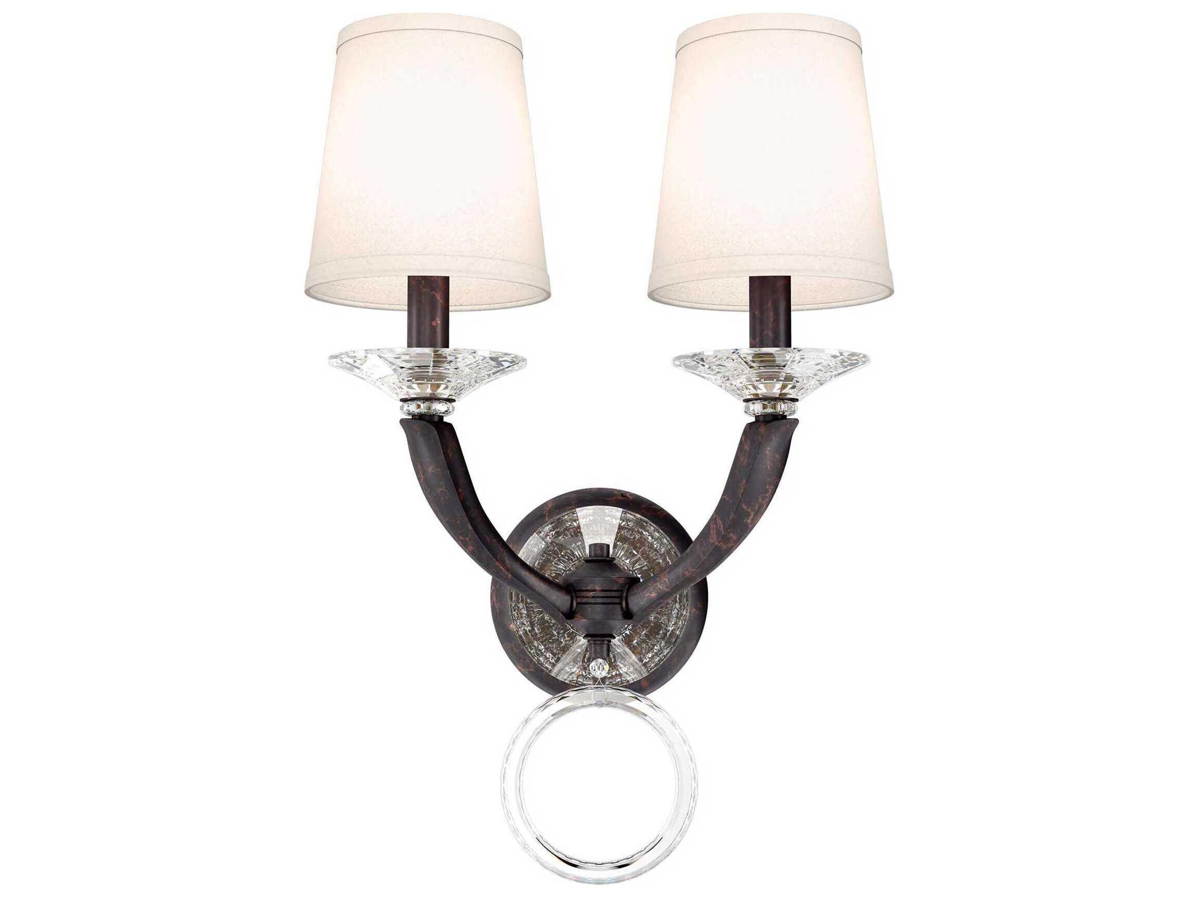 Emilea 2-Light Bronze Crystal Wall Sconce