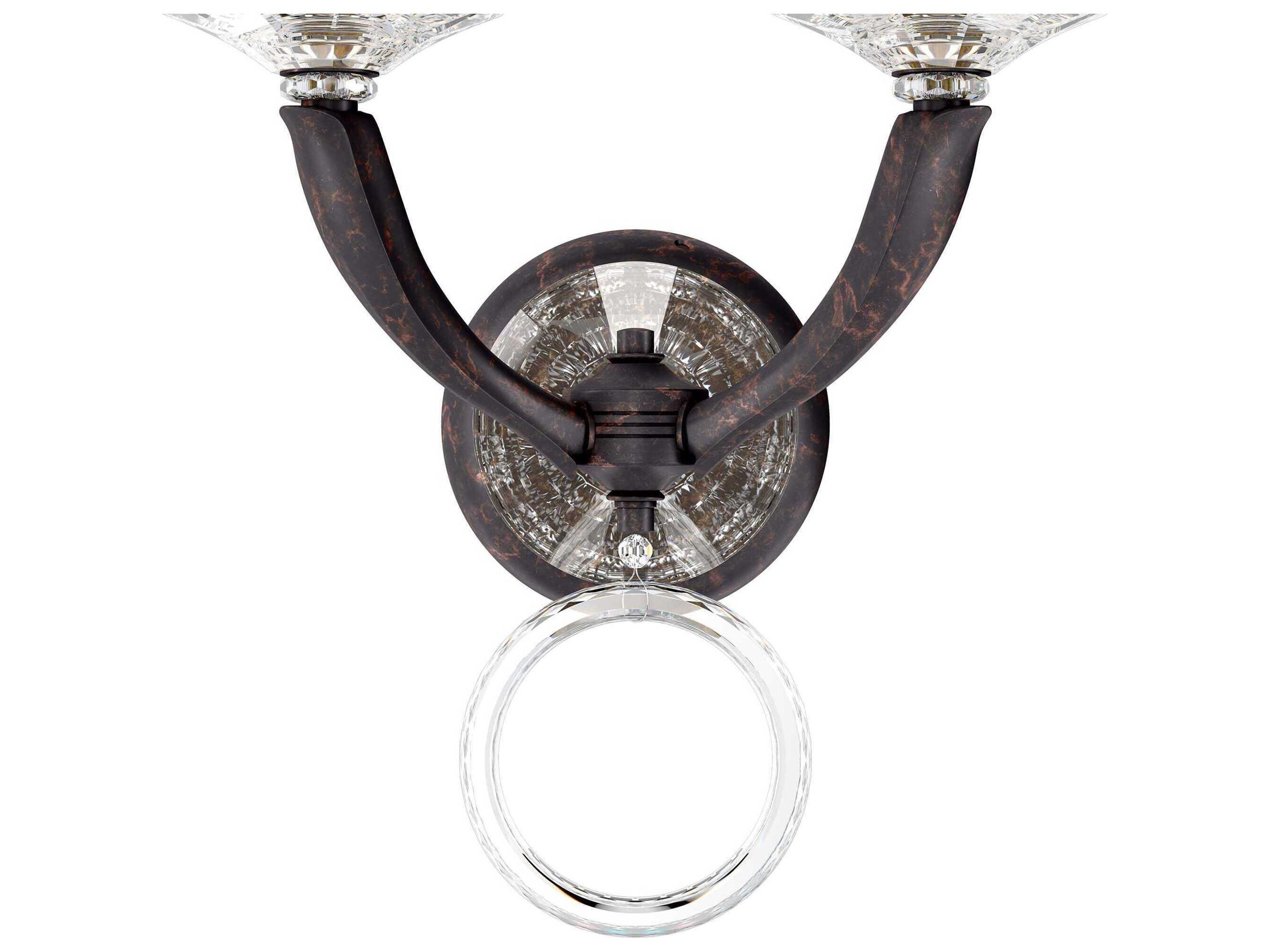 Schonbek Emilea 2-Light Bronze Crystal Wall Sconce