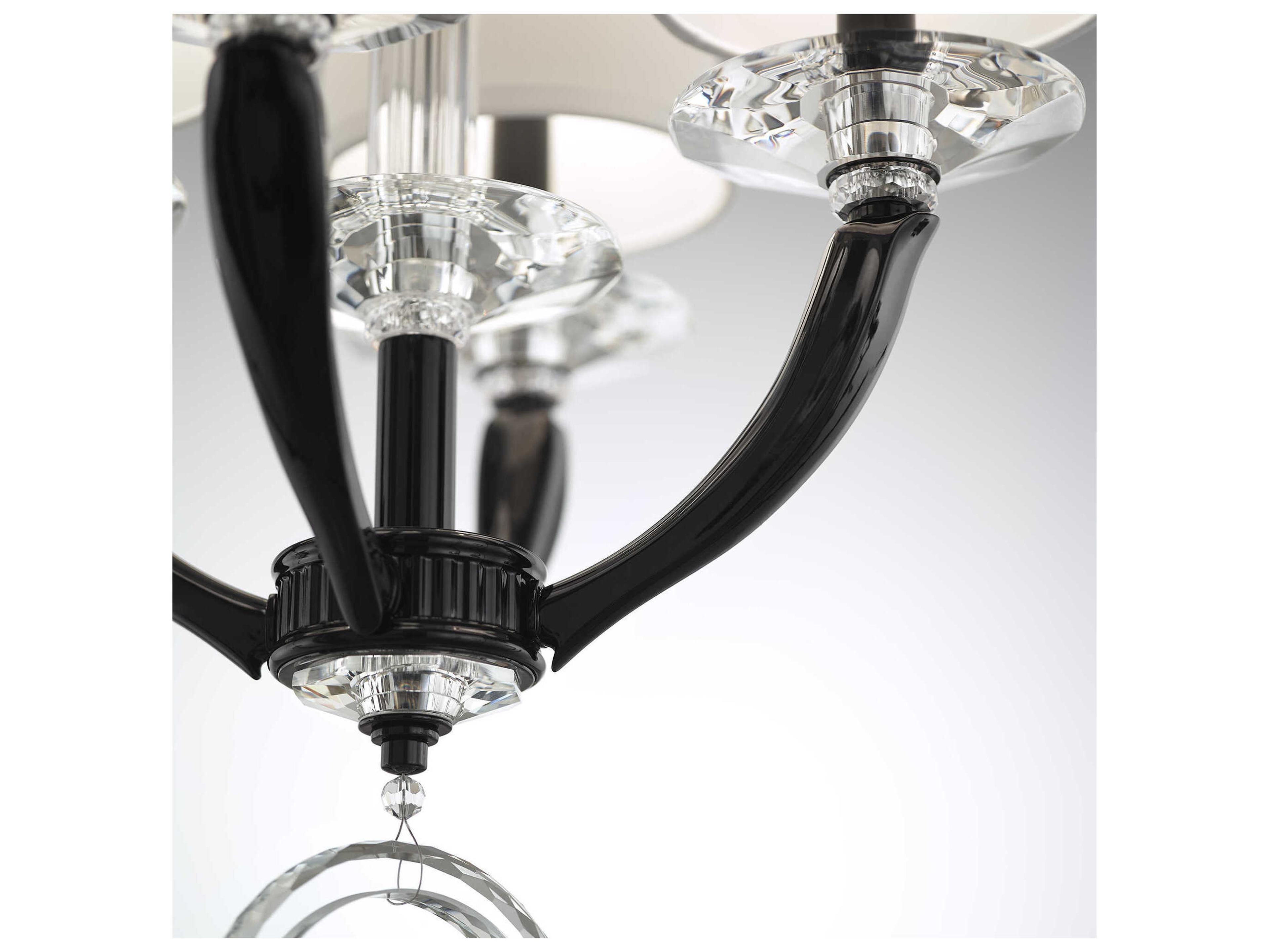 Schonbek Emilea 4-Light Black Crystal Chandelier
