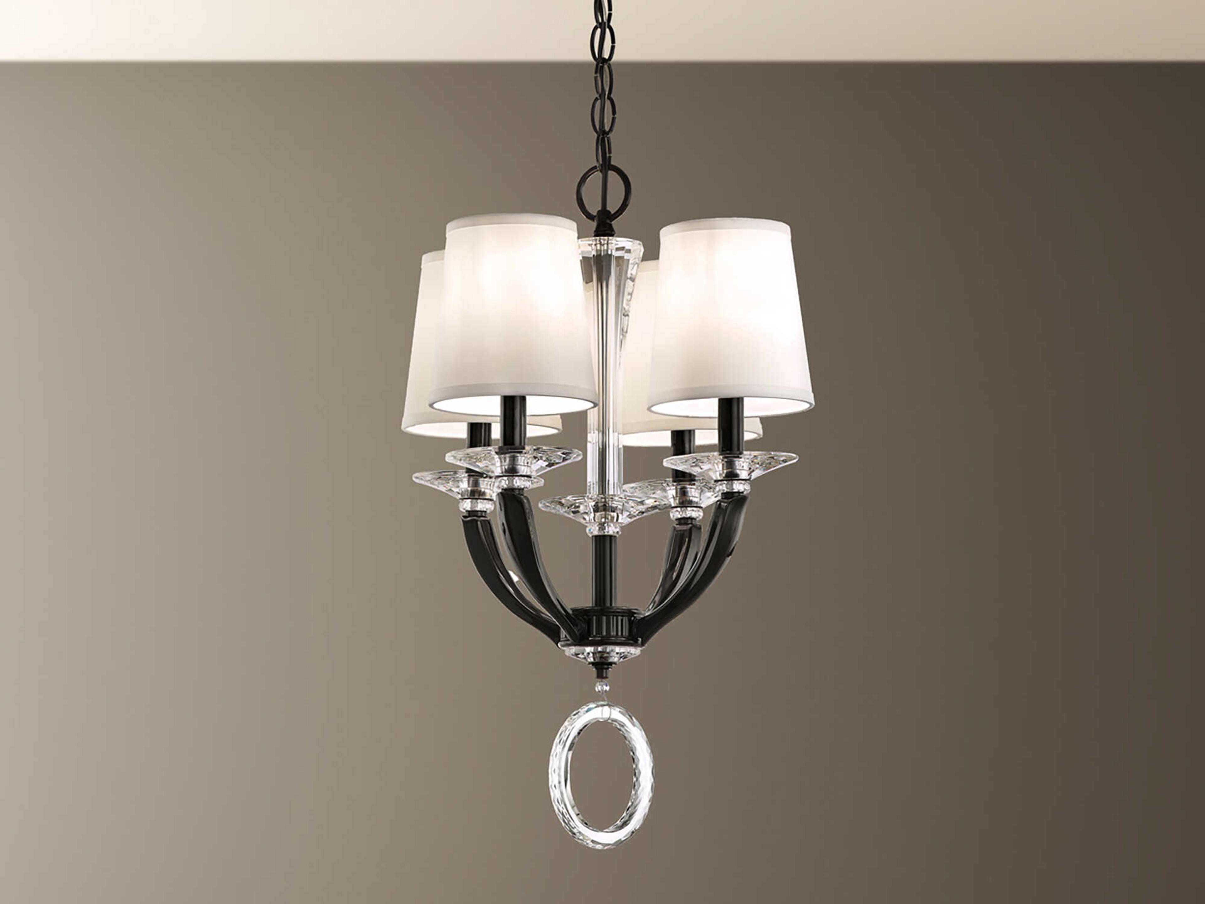 Schonbek Emilea 4-Light Black Crystal Chandelier