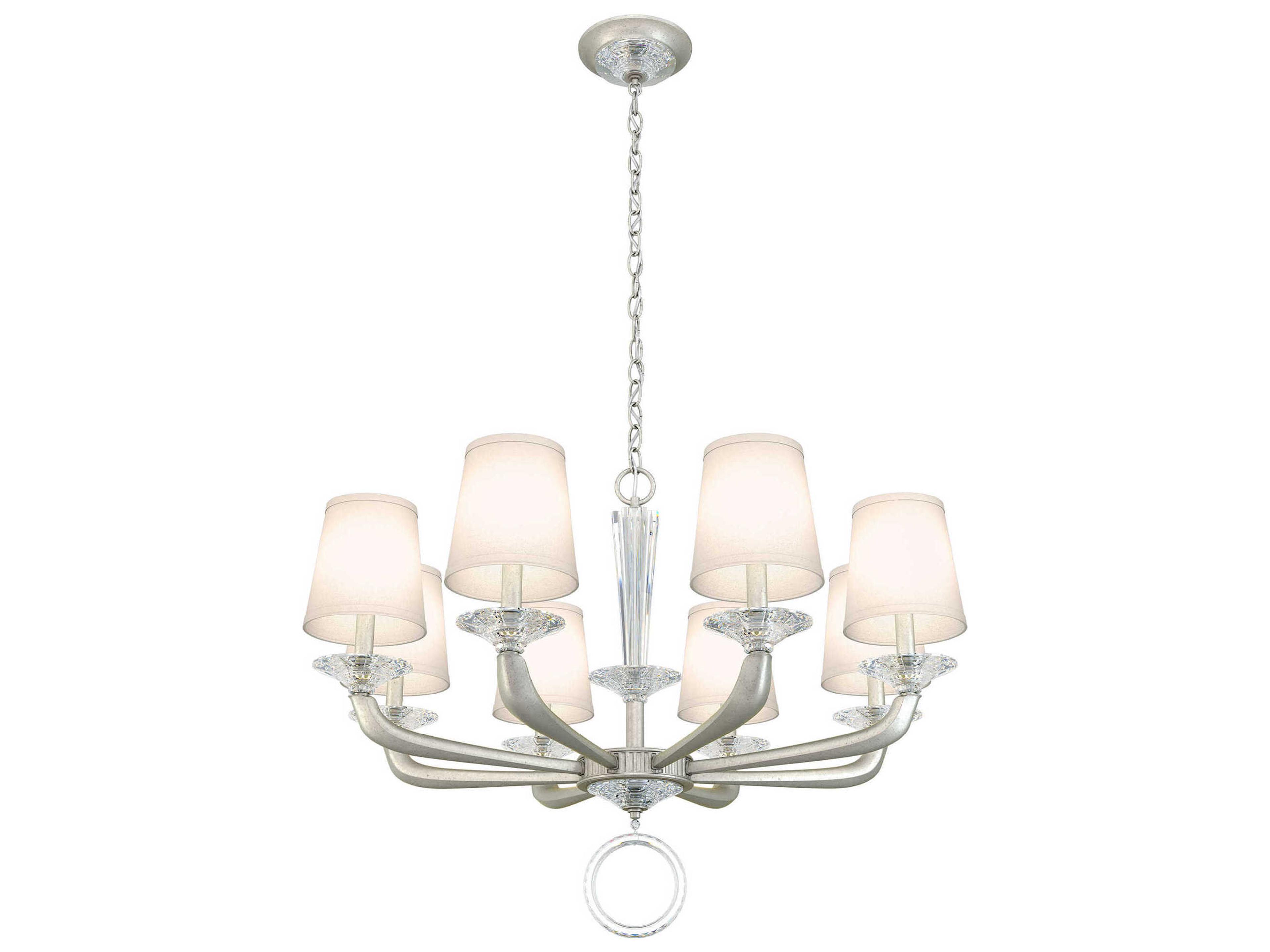 Schonbek Emilea 8-Light Silver Crystal Candelabra Empire Tiered Chandelier