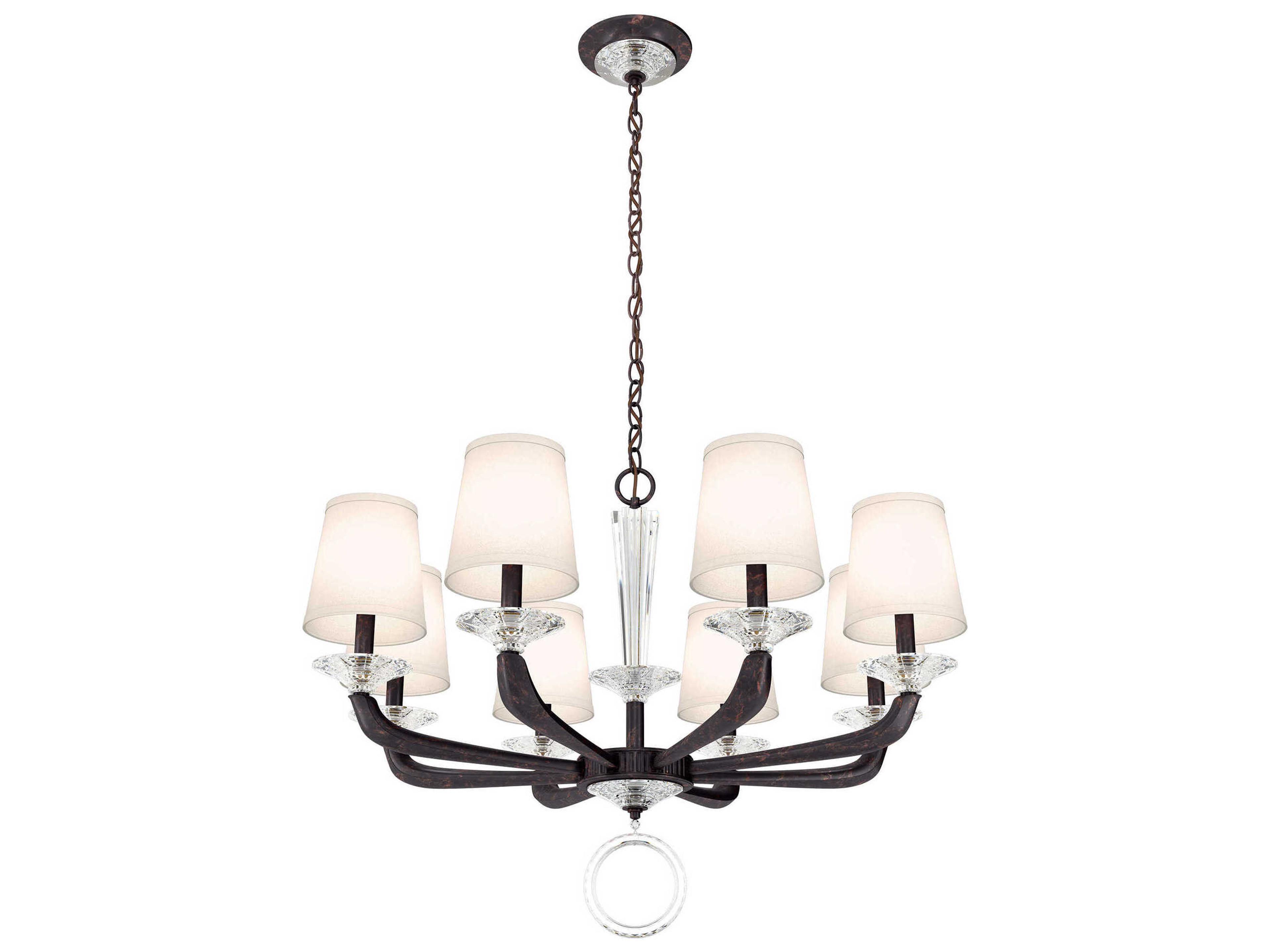 Schonbek Emilea 8-Light Silver Crystal Candelabra Empire Tiered Chandelier